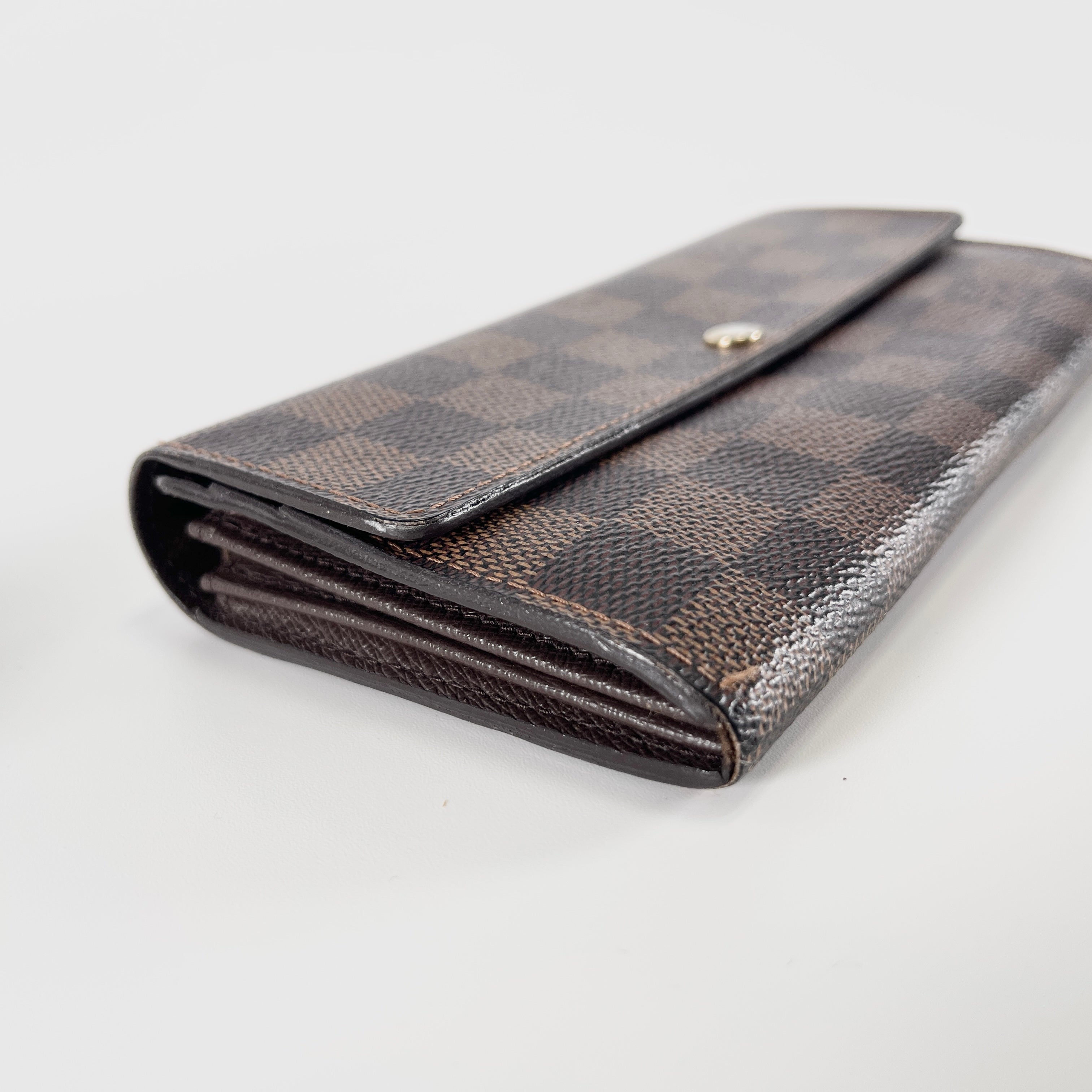 LOUIS VUITTON Damier Ebene Portefeuille Sarah Long Wallet