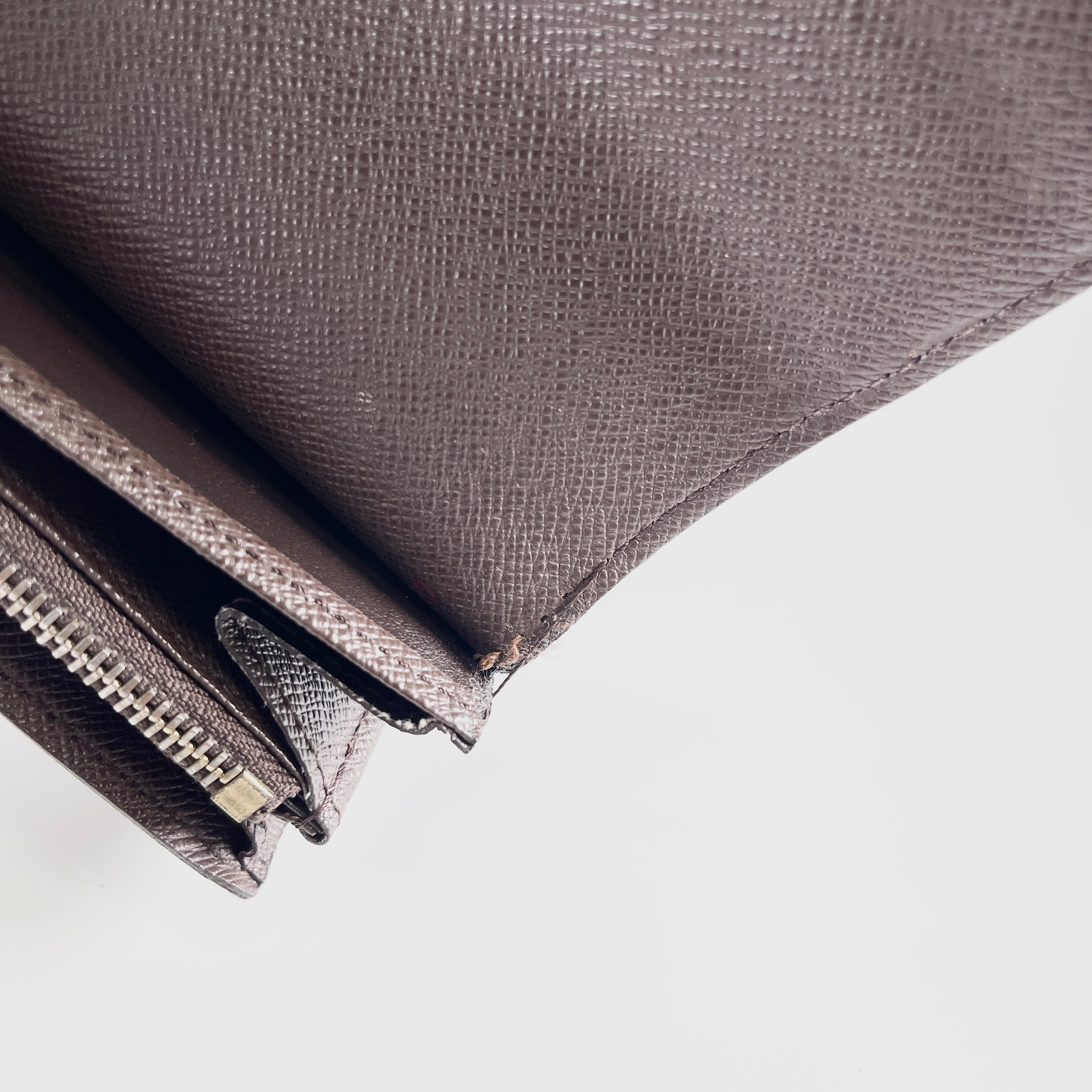 LOUIS VUITTON Damier Ebene Portefeuille Sarah Long Wallet