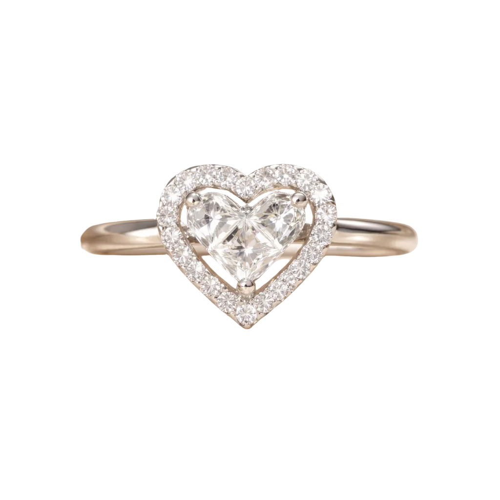 2604 K18 Ring D0.32ct/0.19ct 2.4g