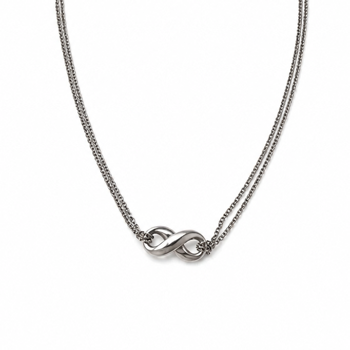 2605 secondhand TIFFANY&Co Return To double heart tag necklace 925× shell 7.0g Silver