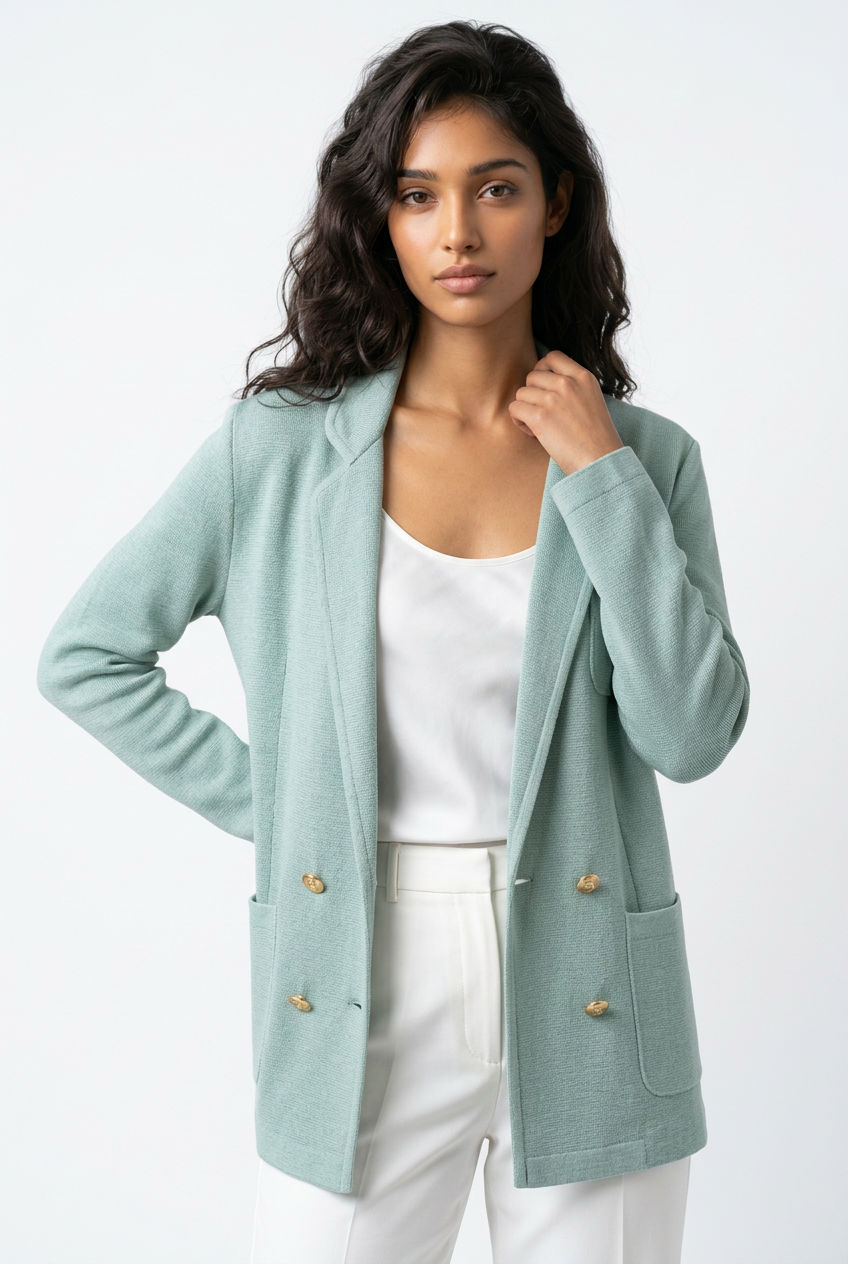 2606 secondhand FENDI jacket green double Breath knit