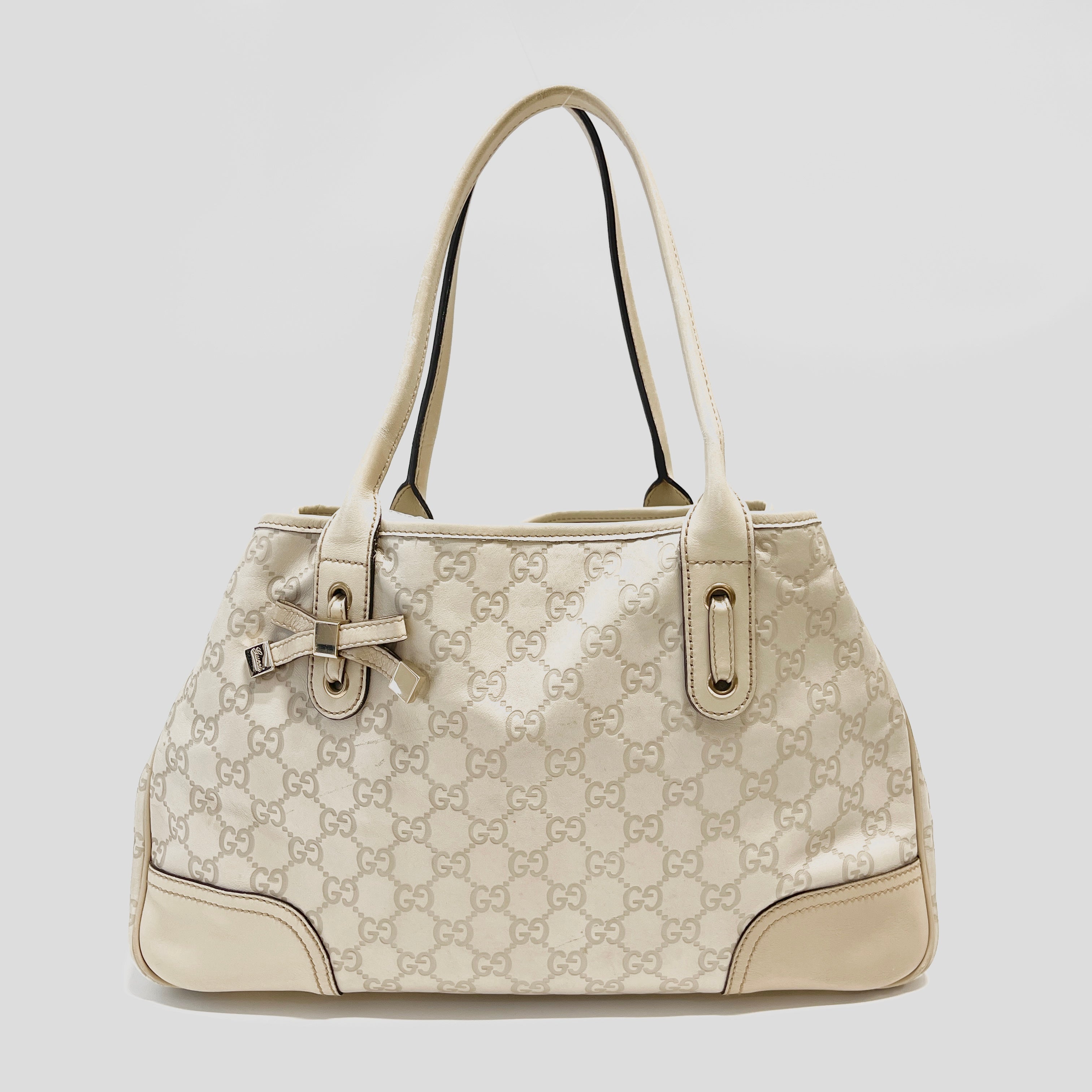2604 secondhand GUCCI brand bag 163805 Princess Tote ivory