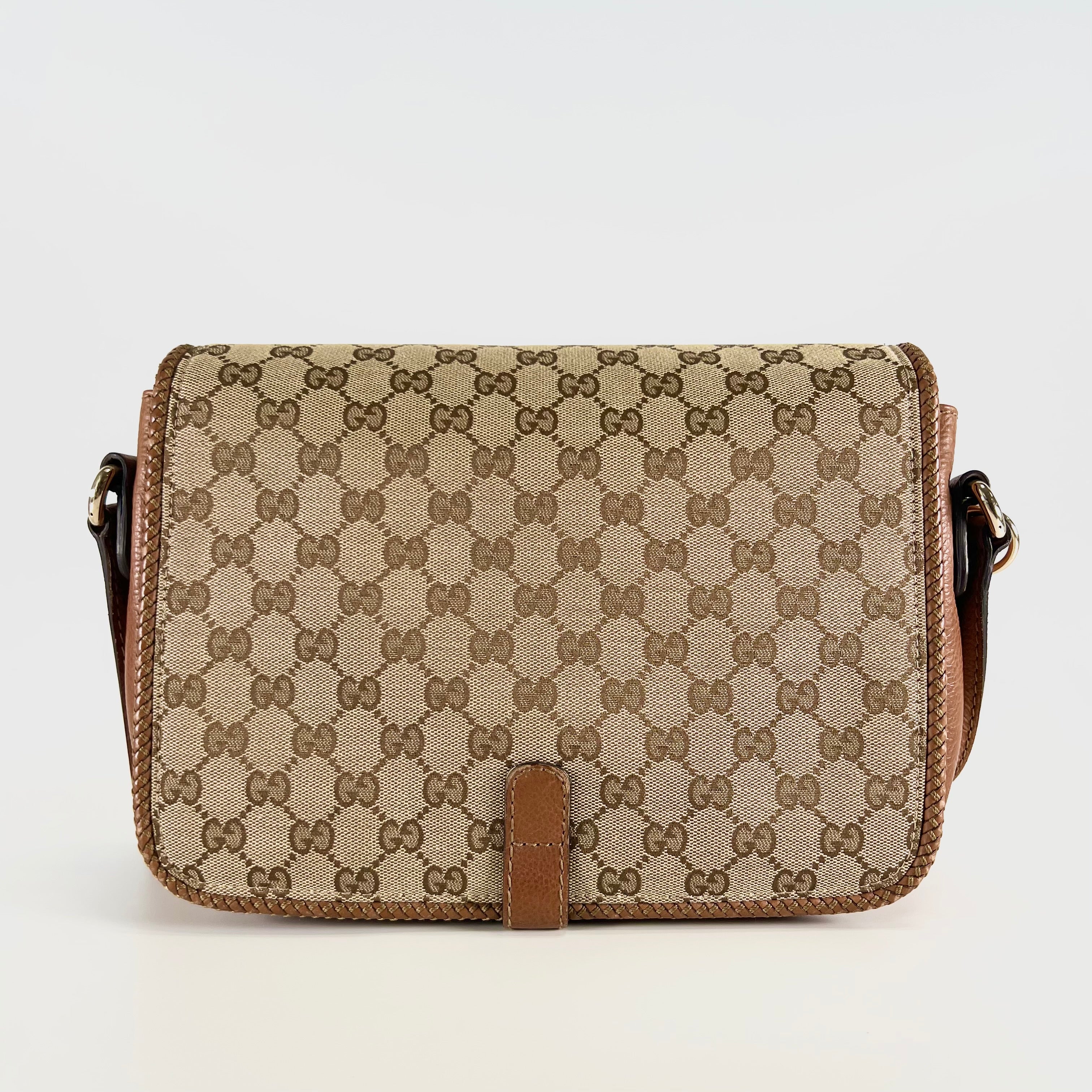 2605 secondhand GUCCI Shoulder bag 257024 FWHDG GG canvas BEIGE+BROWN