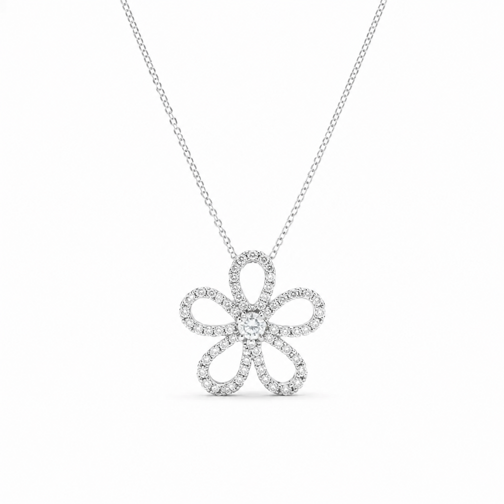 2605 secondhand K18WG necklace 　D1.15ct　4.53g　40㎝