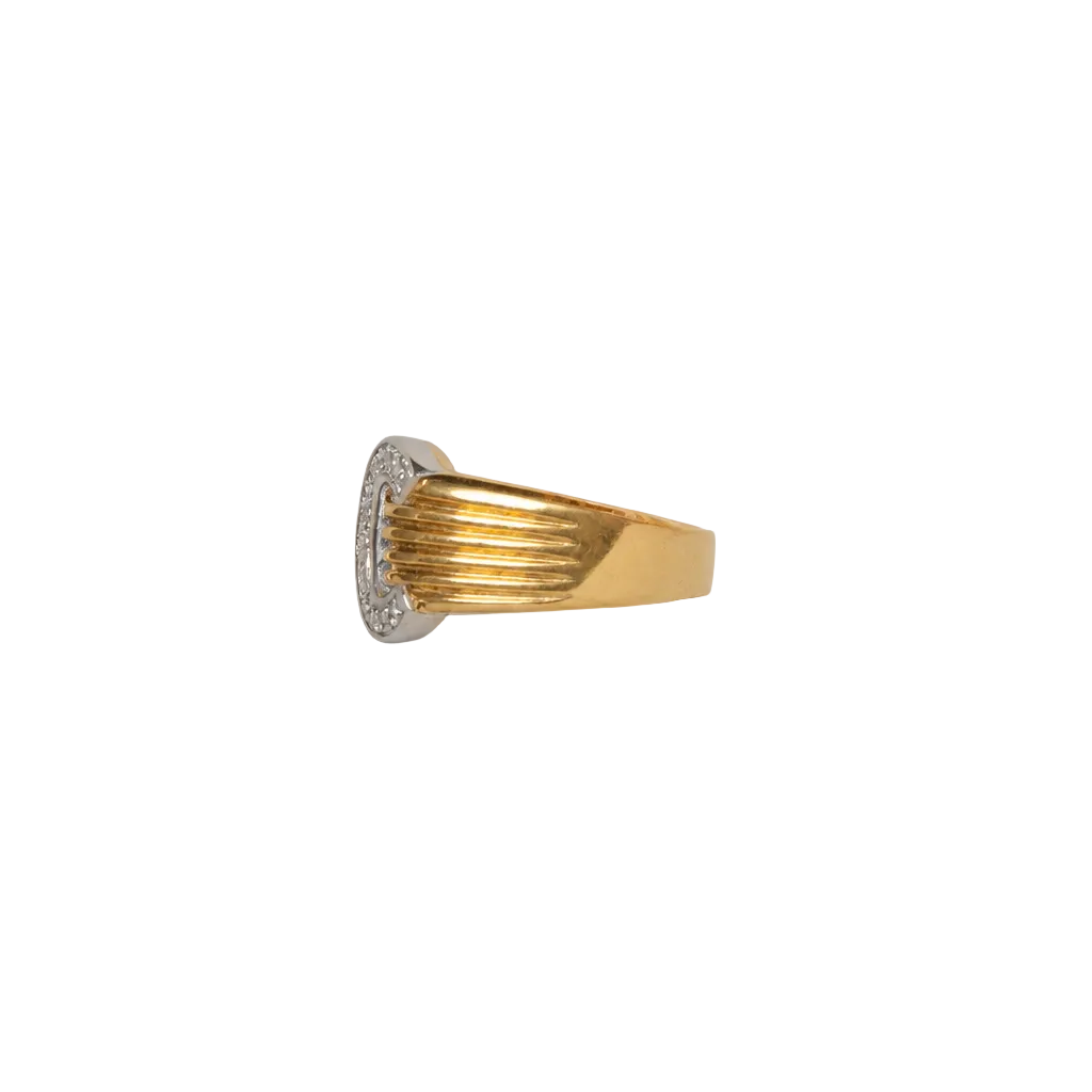 2606 secondhand ring k18/Pt900 Diamond Total 5.6g #8.5
