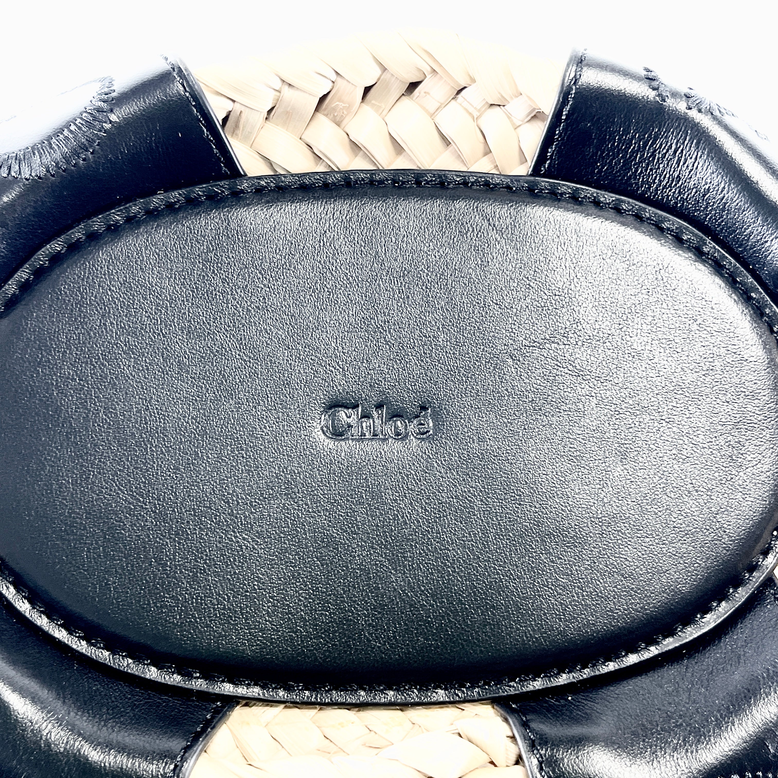 2604 secondhand Chloe basket bag 2WAY straw black