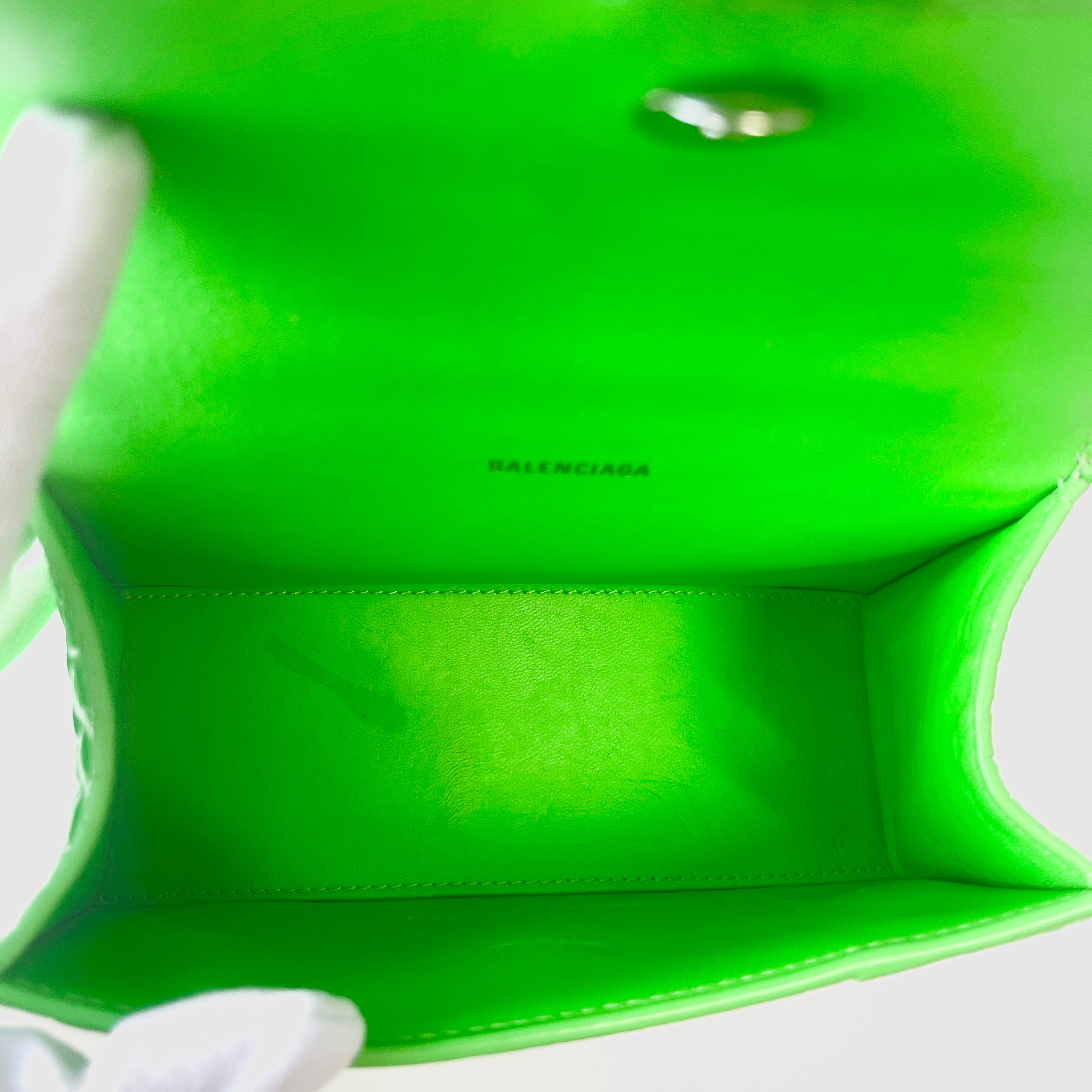 2604 secondhand BALENCIAGA Hourglass XS 2way Shoulder bag green