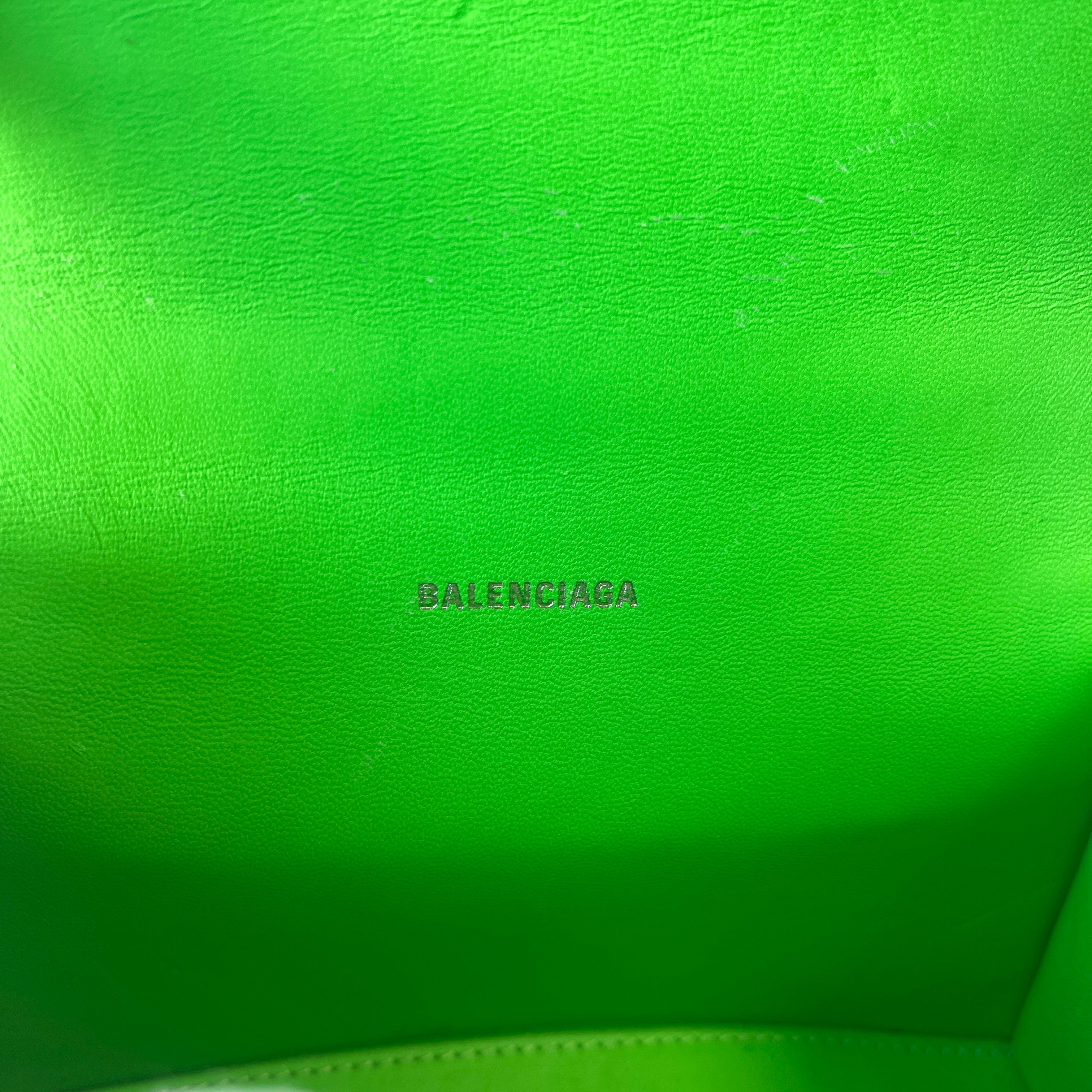 2604 secondhand BALENCIAGA Hourglass XS 2way Shoulder bag green