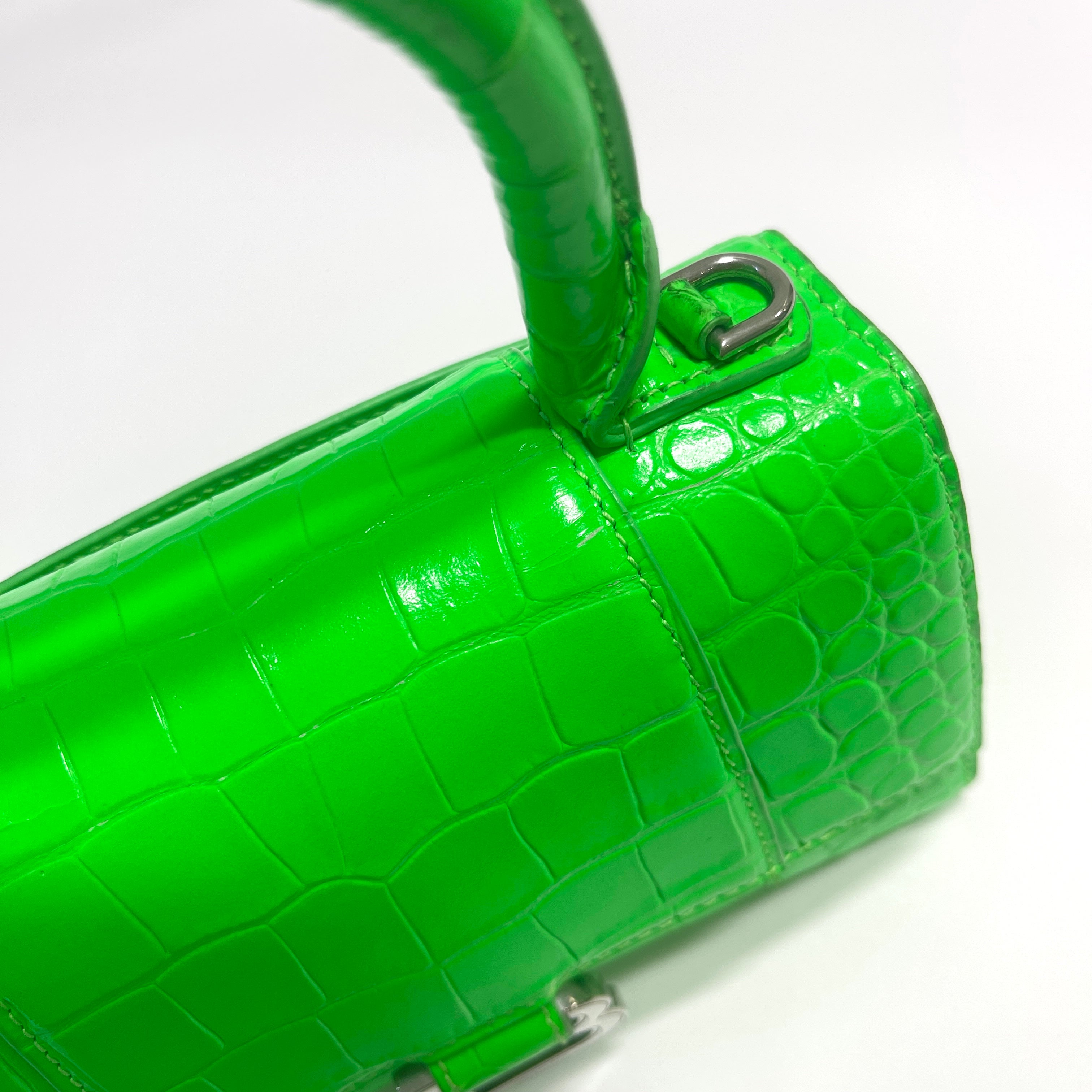 2604 secondhand BALENCIAGA Hourglass XS 2way Shoulder bag green