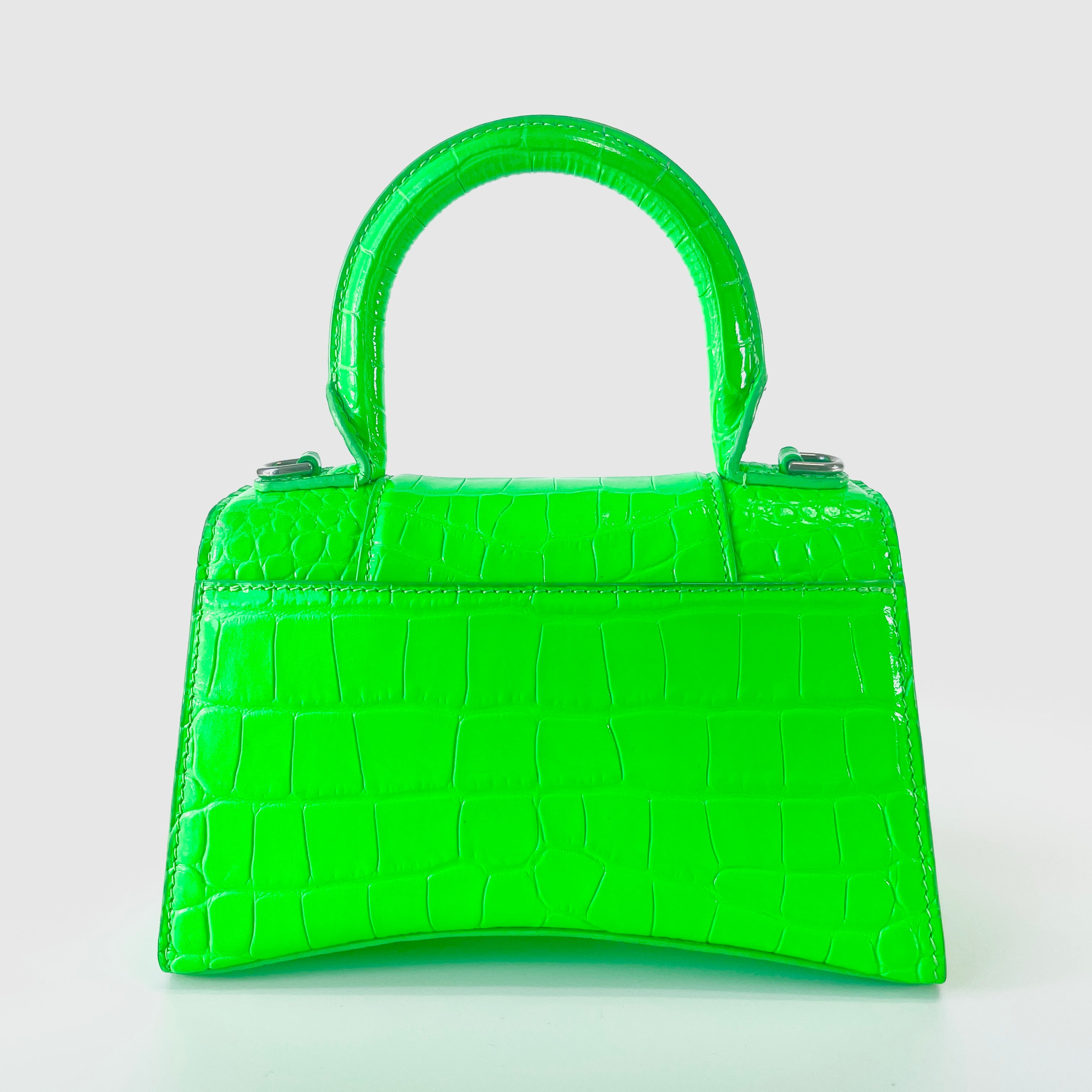 2604 secondhand BALENCIAGA Hourglass XS 2way Shoulder bag green
