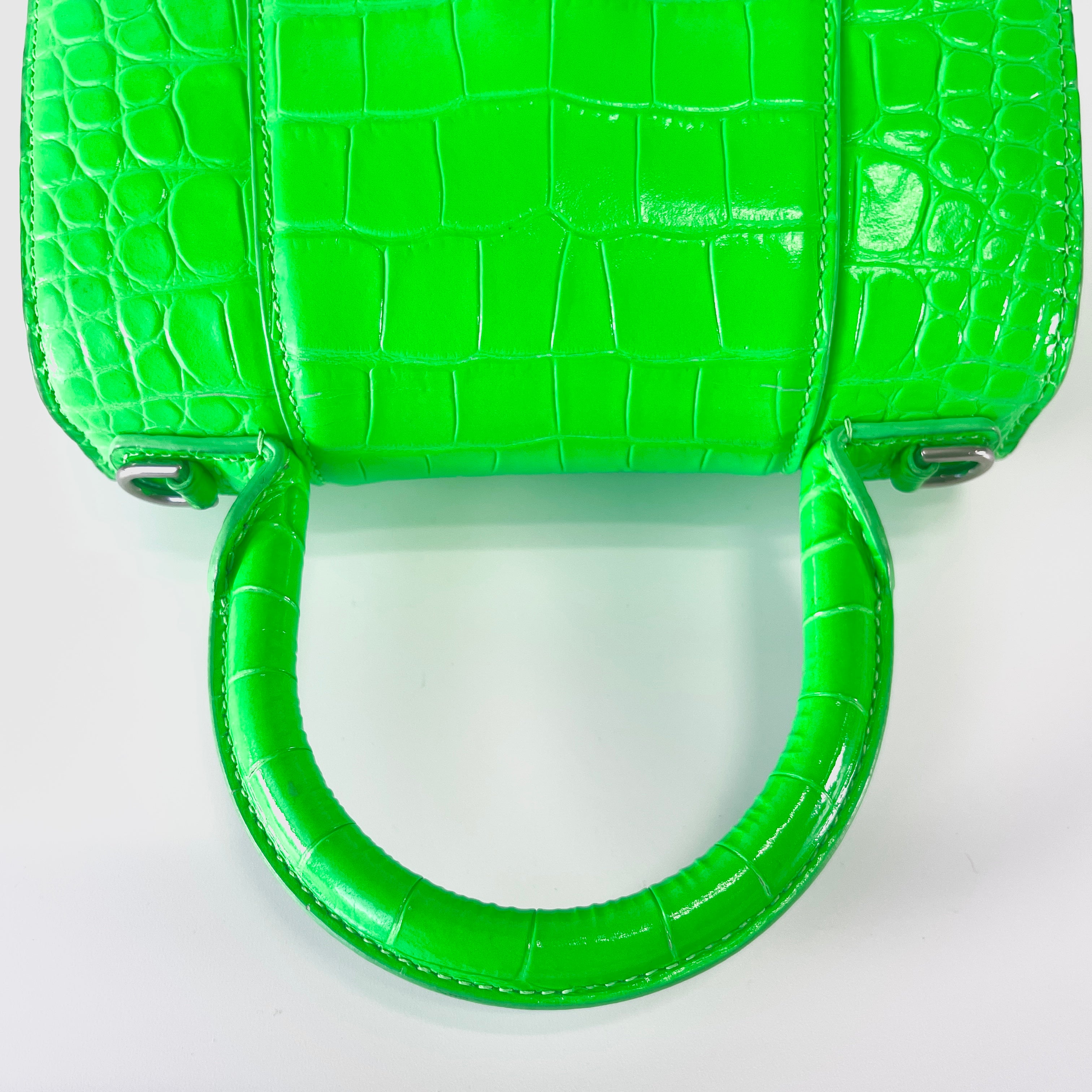 2604 secondhand BALENCIAGA Hourglass XS 2way Shoulder bag green