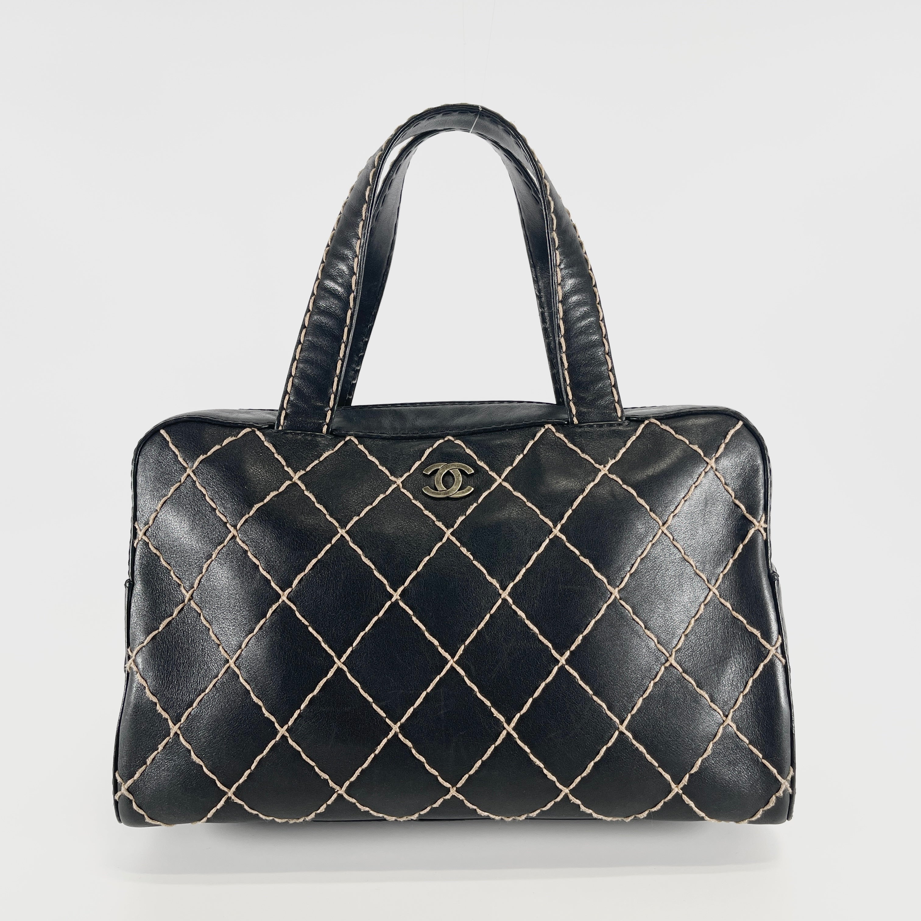 CHANEL Wild Stitch Surpique Bowler Bag