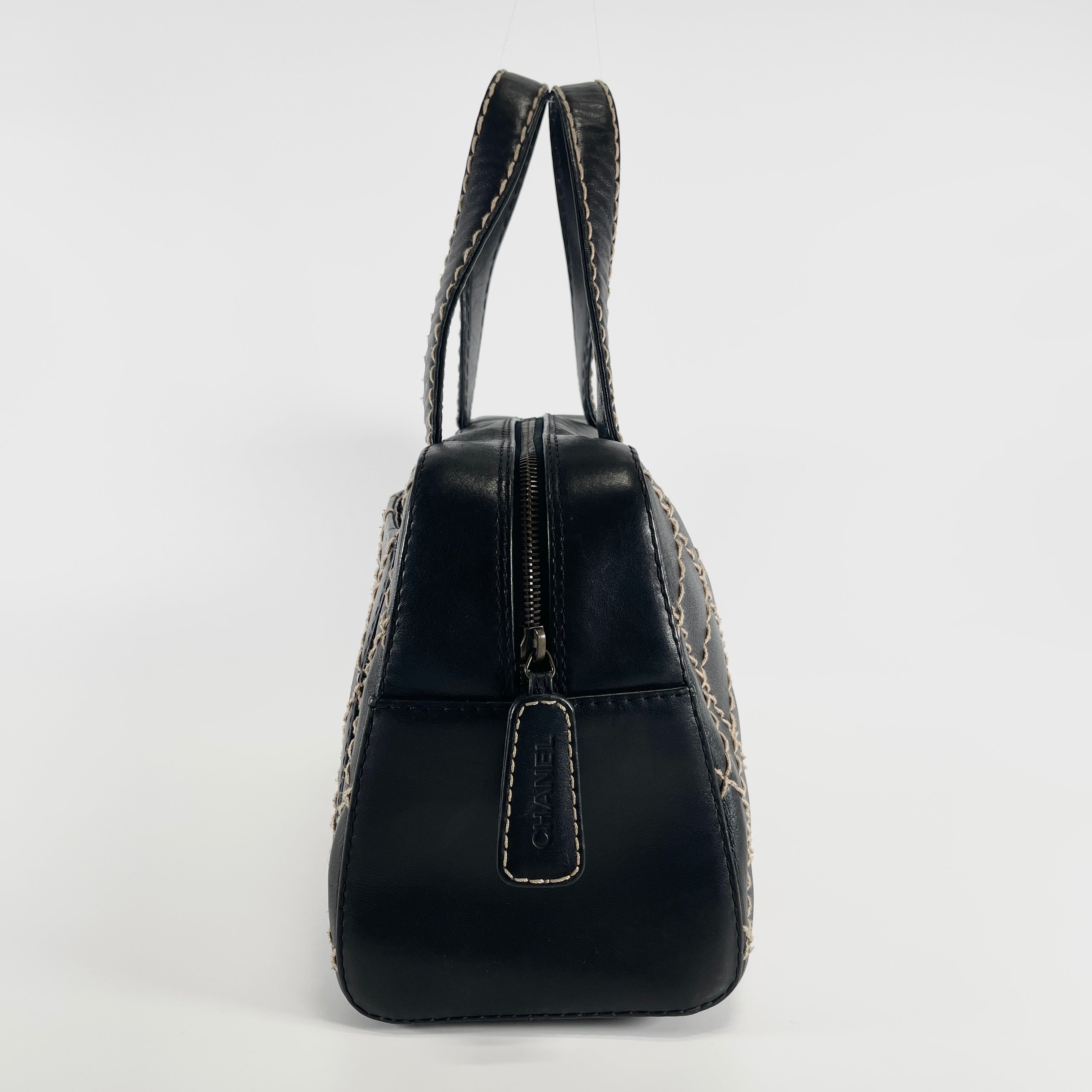 CHANEL Wild Stitch Surpique Bowler Bag