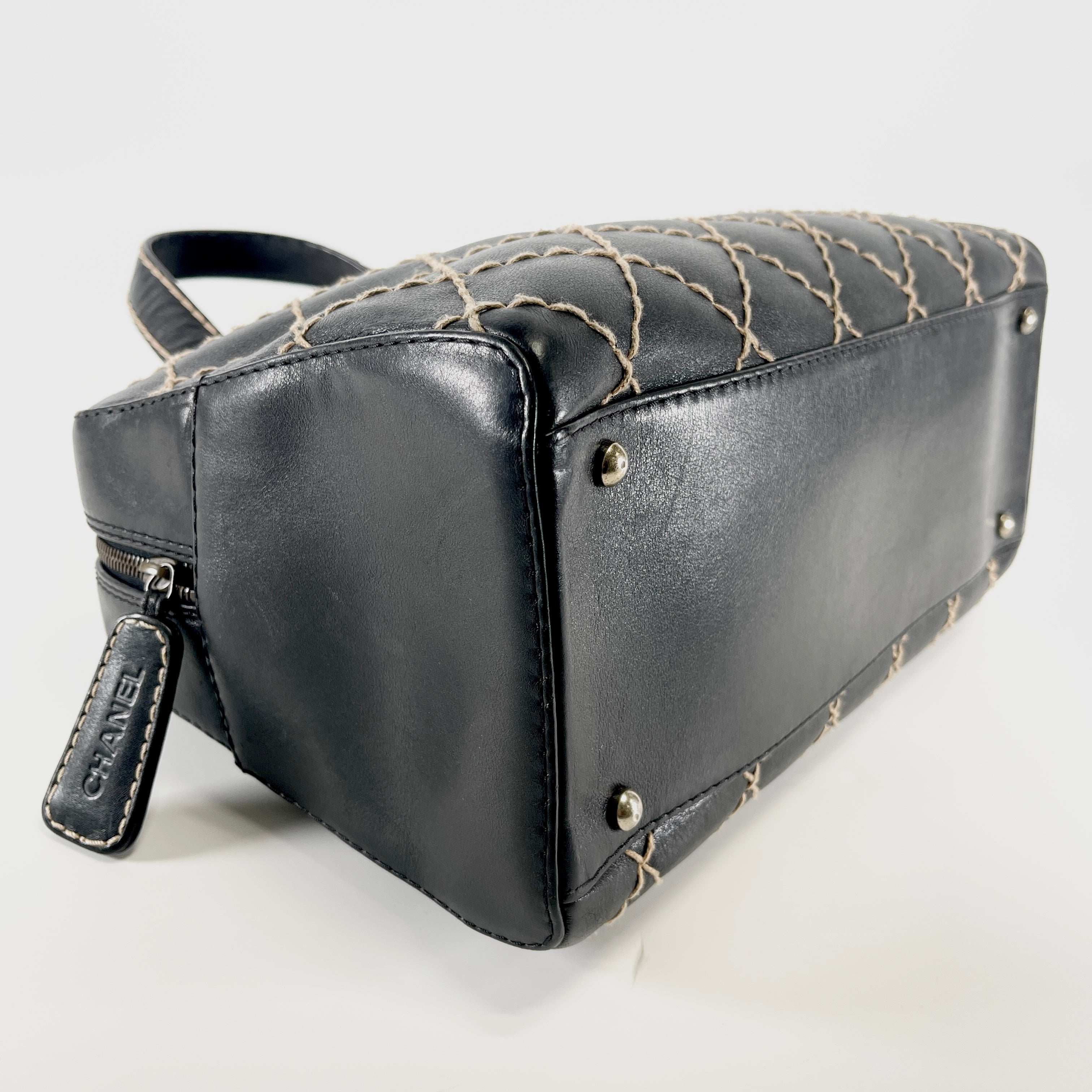 CHANEL Wild Stitch Surpique Bowler Bag