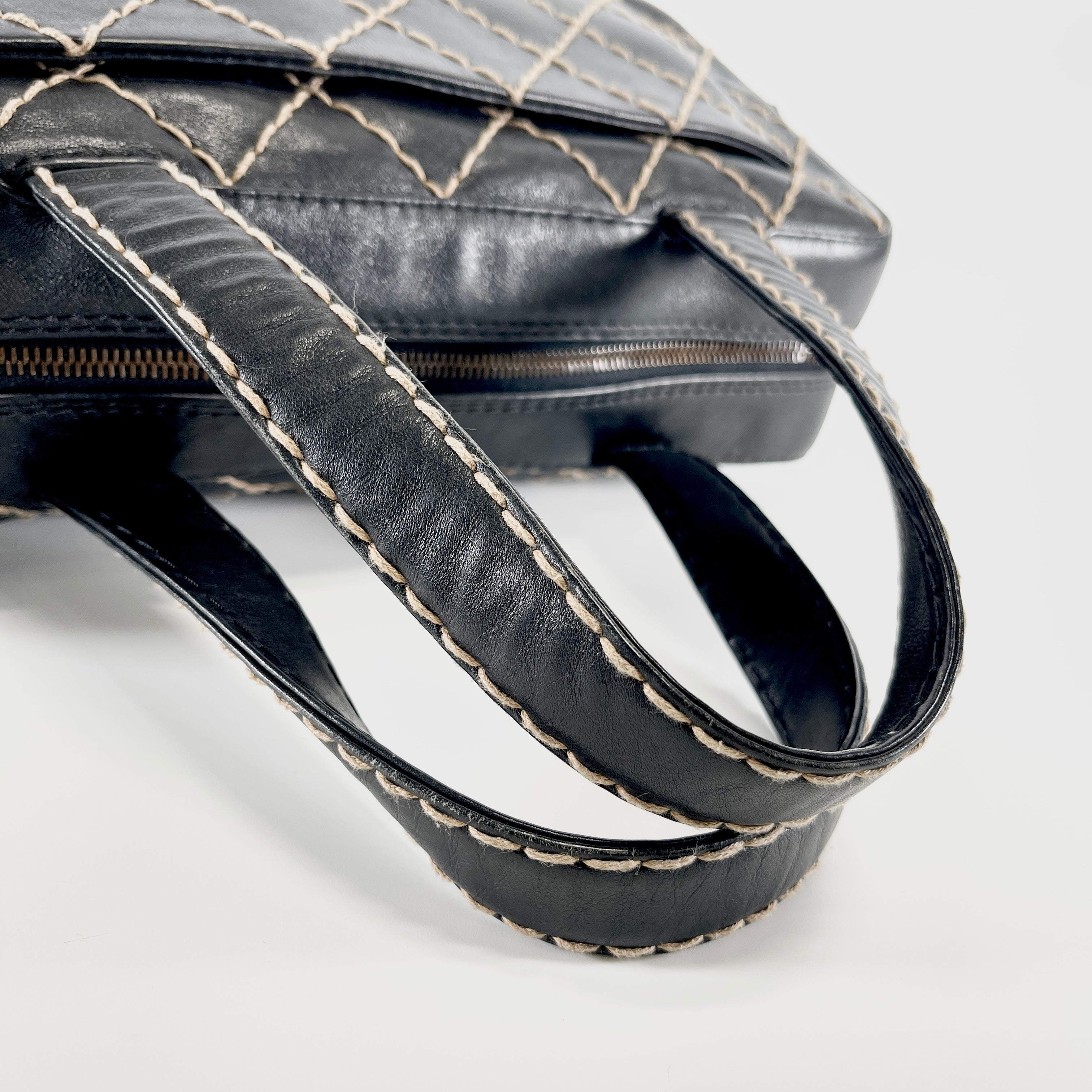 CHANEL Wild Stitch Surpique Bowler Bag