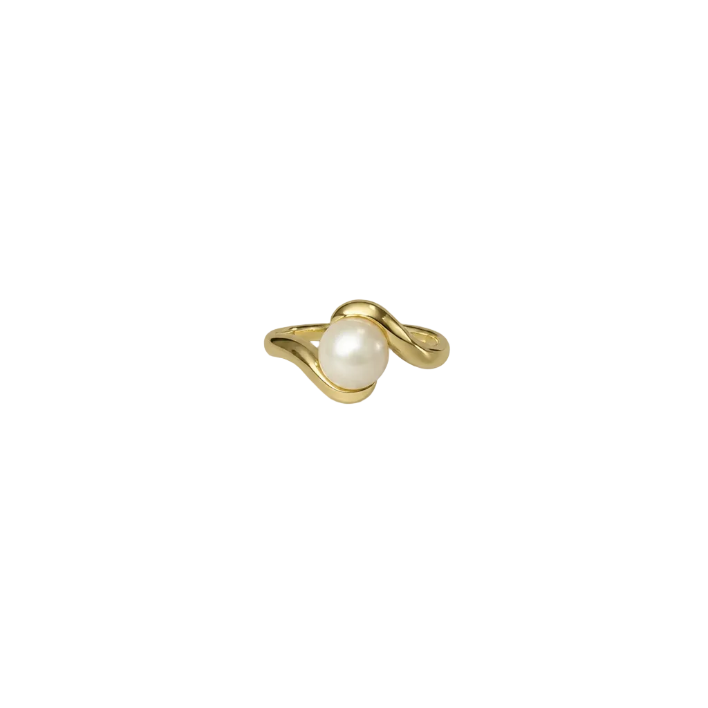 2607 secondhand ring K18YG 11 Pearl () 6.5mm Total 2.7g
