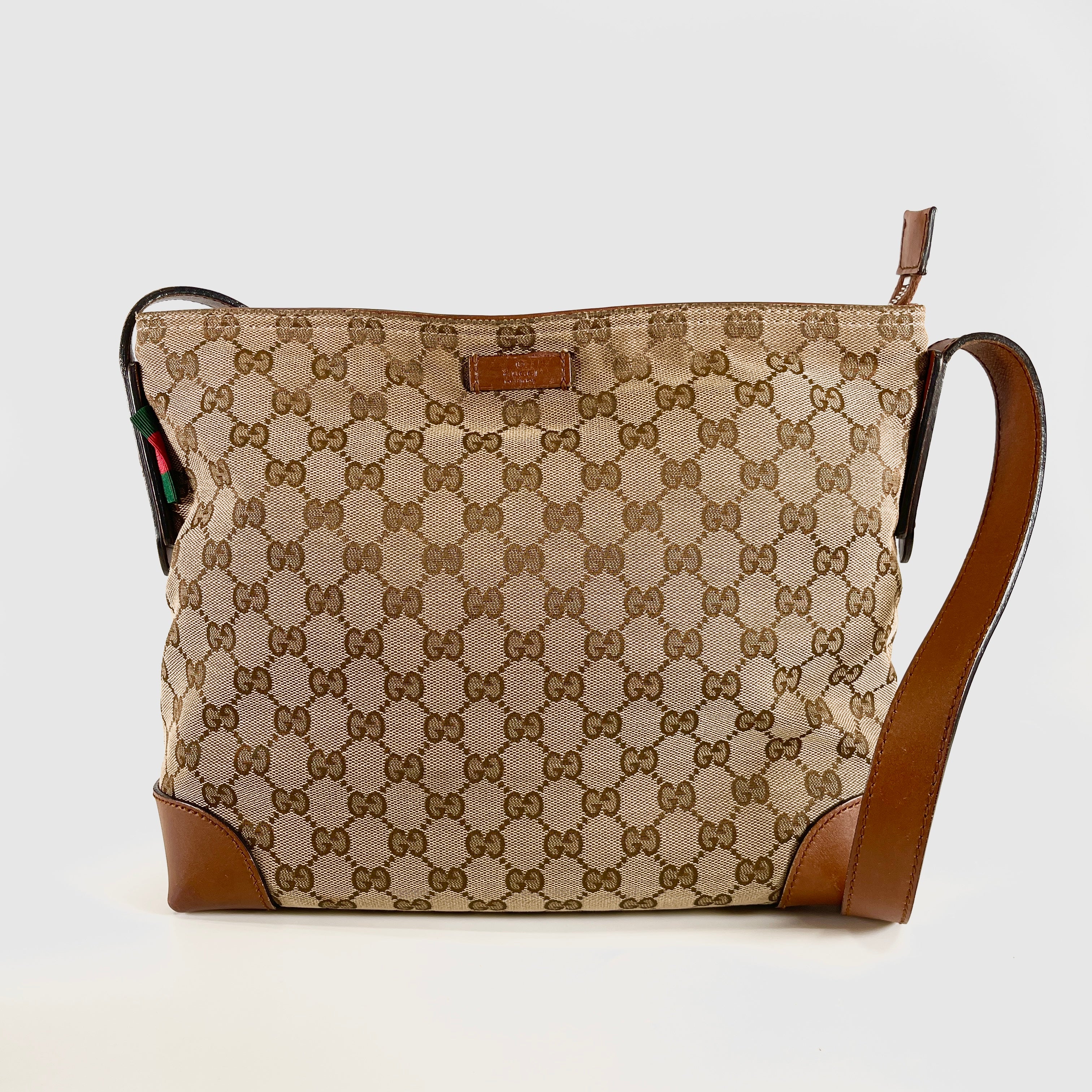 GUCCI GG Canvas Web Sherry Line Crossbody Bag 337598