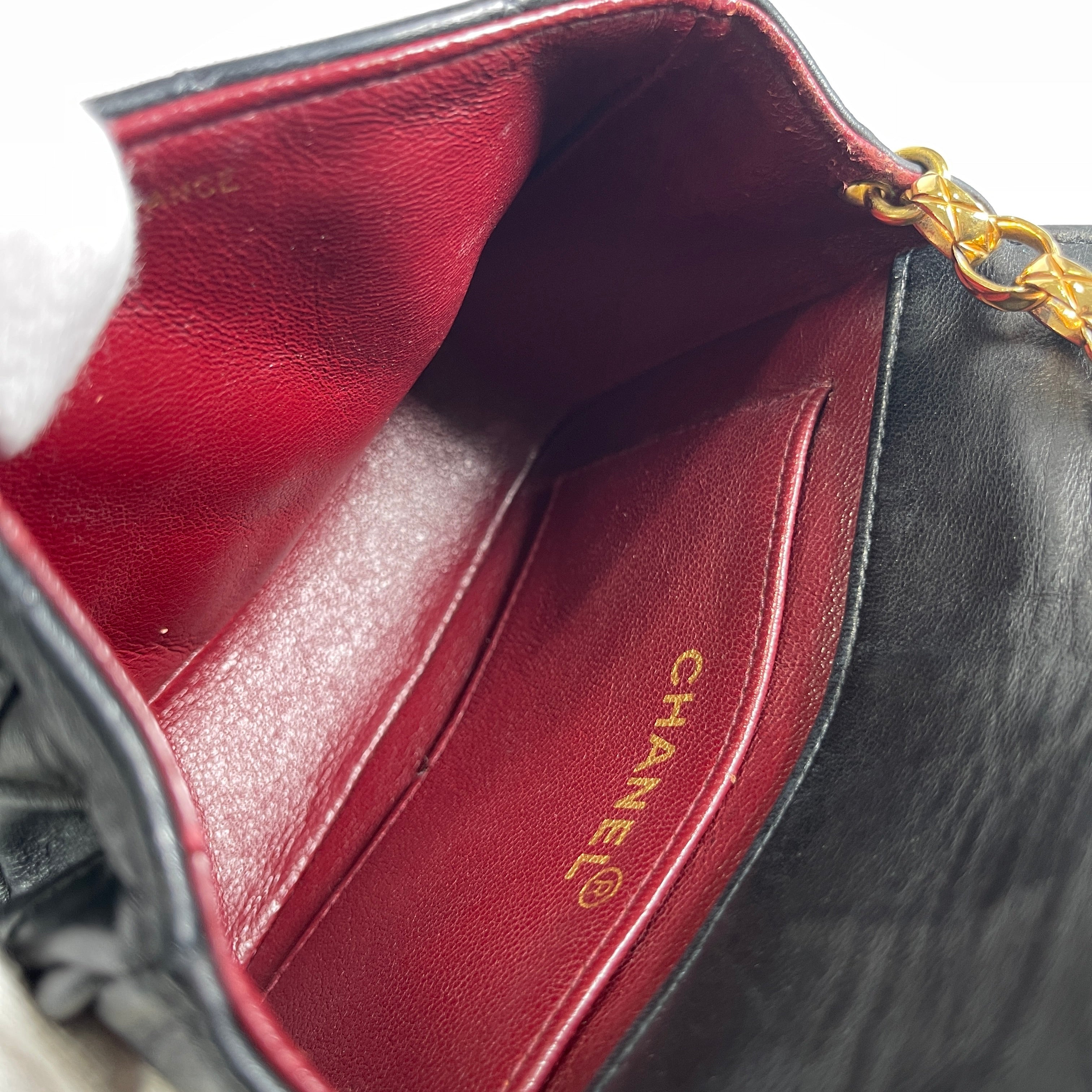 CHANEL Vintage Lambskin Matelasse Rope Chain Shoulder Bag