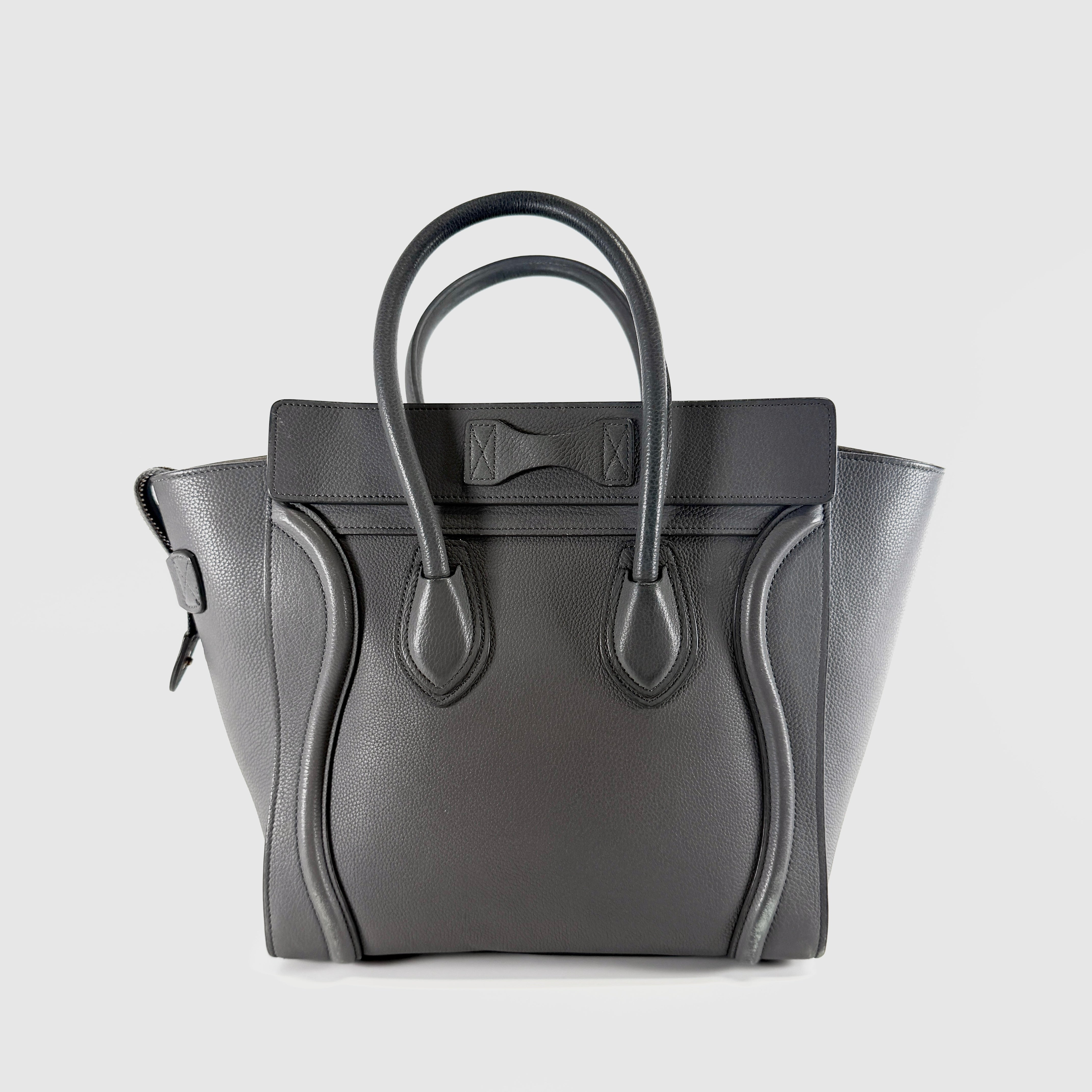 2606 secondhand CELINE leather Shoulder bag gray
