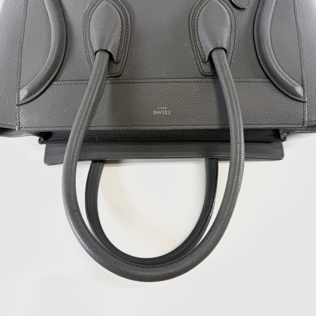2606 secondhand CELINE leather Shoulder bag gray