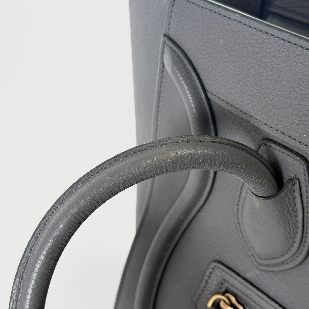 2606 secondhand CELINE leather Shoulder bag gray