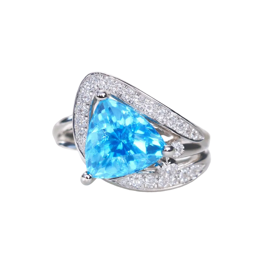 2605 secondhand Pt900 ring 　apatite 3.15/D0.39ct　10.8g　#12