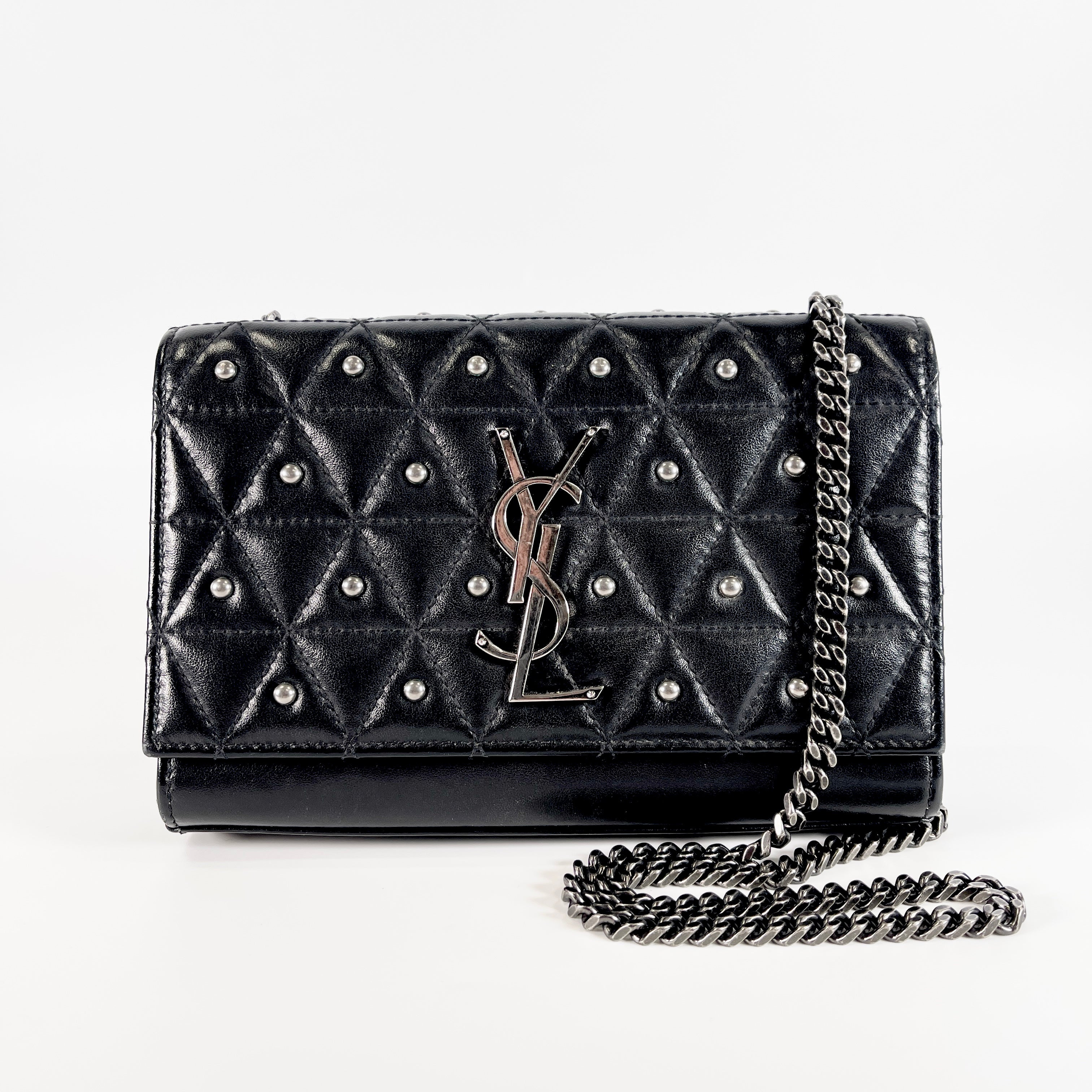 2602 secondhand SAINTLAURENT studs Chain Shoulder Bag