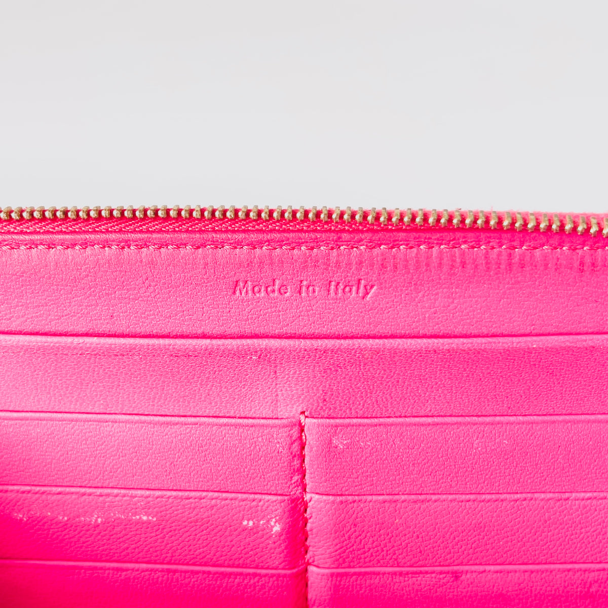 2605 secondhand CELINE leather Long Wallet pink Greige