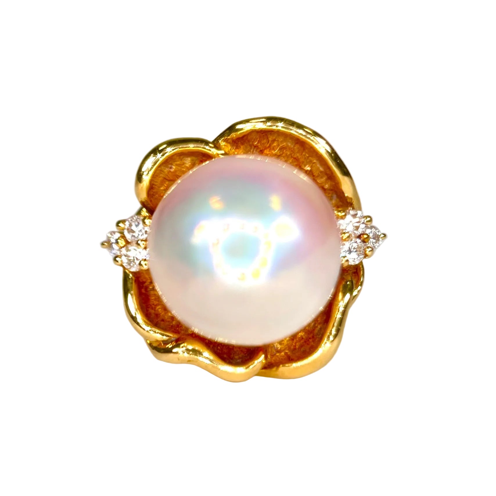 2602 secondhand ring K18 Pearl ct: ct:0.14 g:10.5 12mm