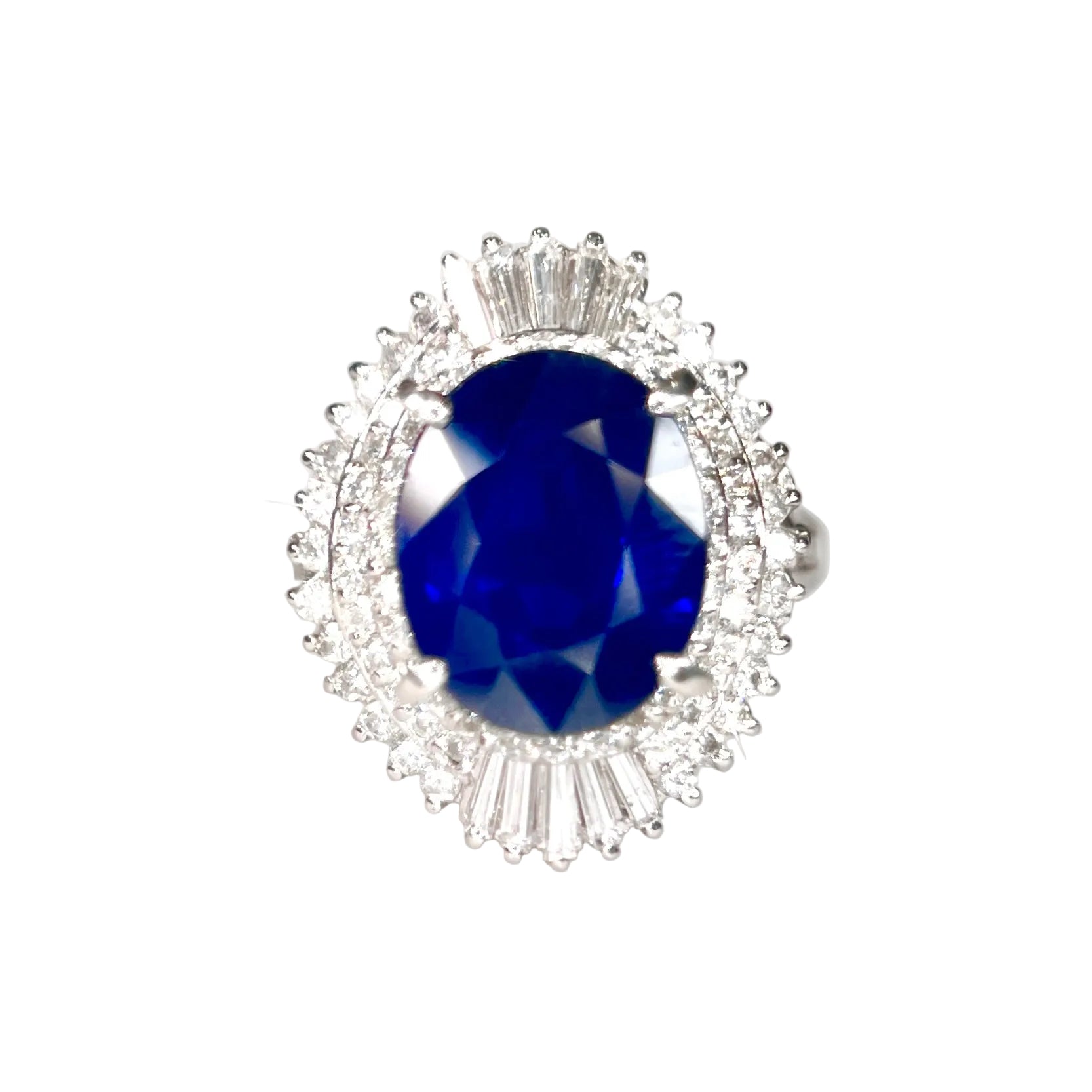 2602 secondhand ring Pt900 sapphire Diamond ct:4.82 ct:1 g:11.7