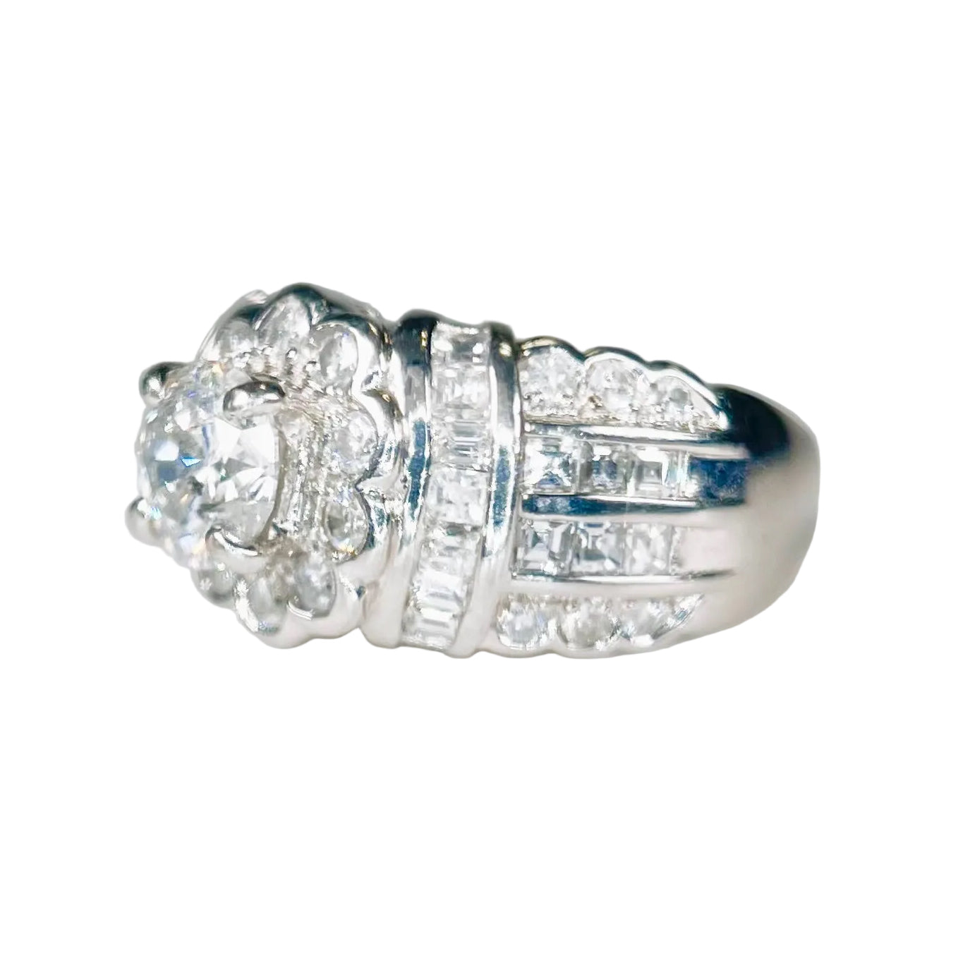 2602 secondhand ring PT900 Diamond ct:1.06 ct:D1.32 g:10.3