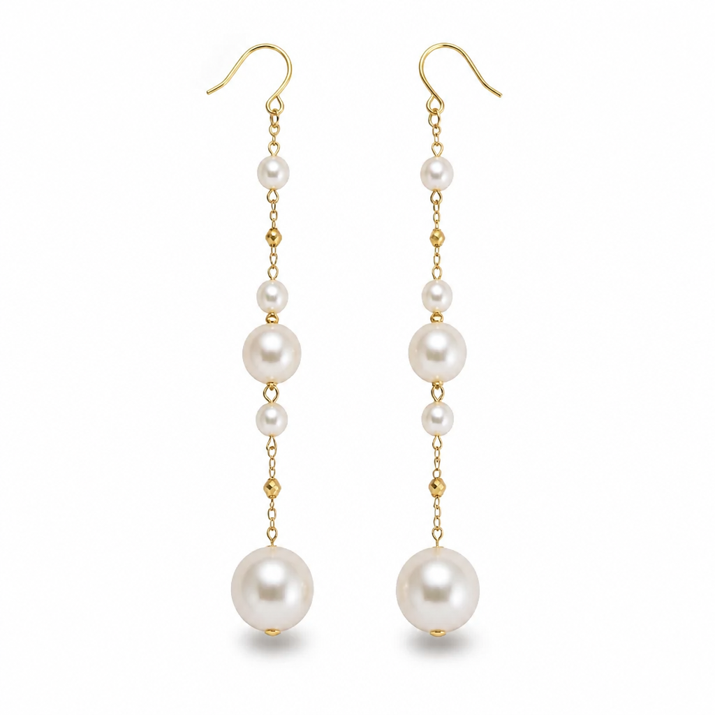 2608 secondhand K18 Akoya Pearl earrings 　3～7㎜
