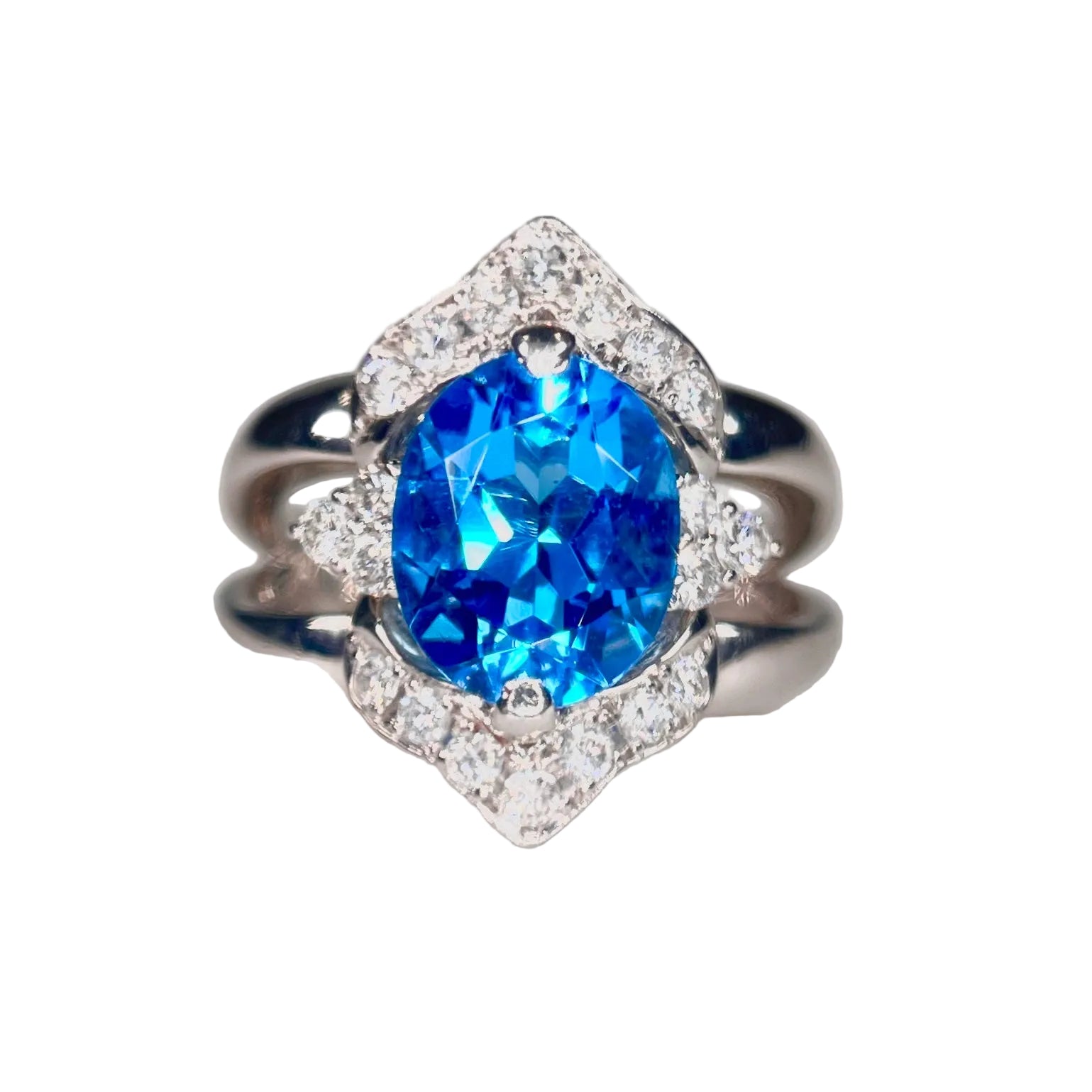 2601 Pt900 Topaz 4.08ct/D0.10ct 17.9g