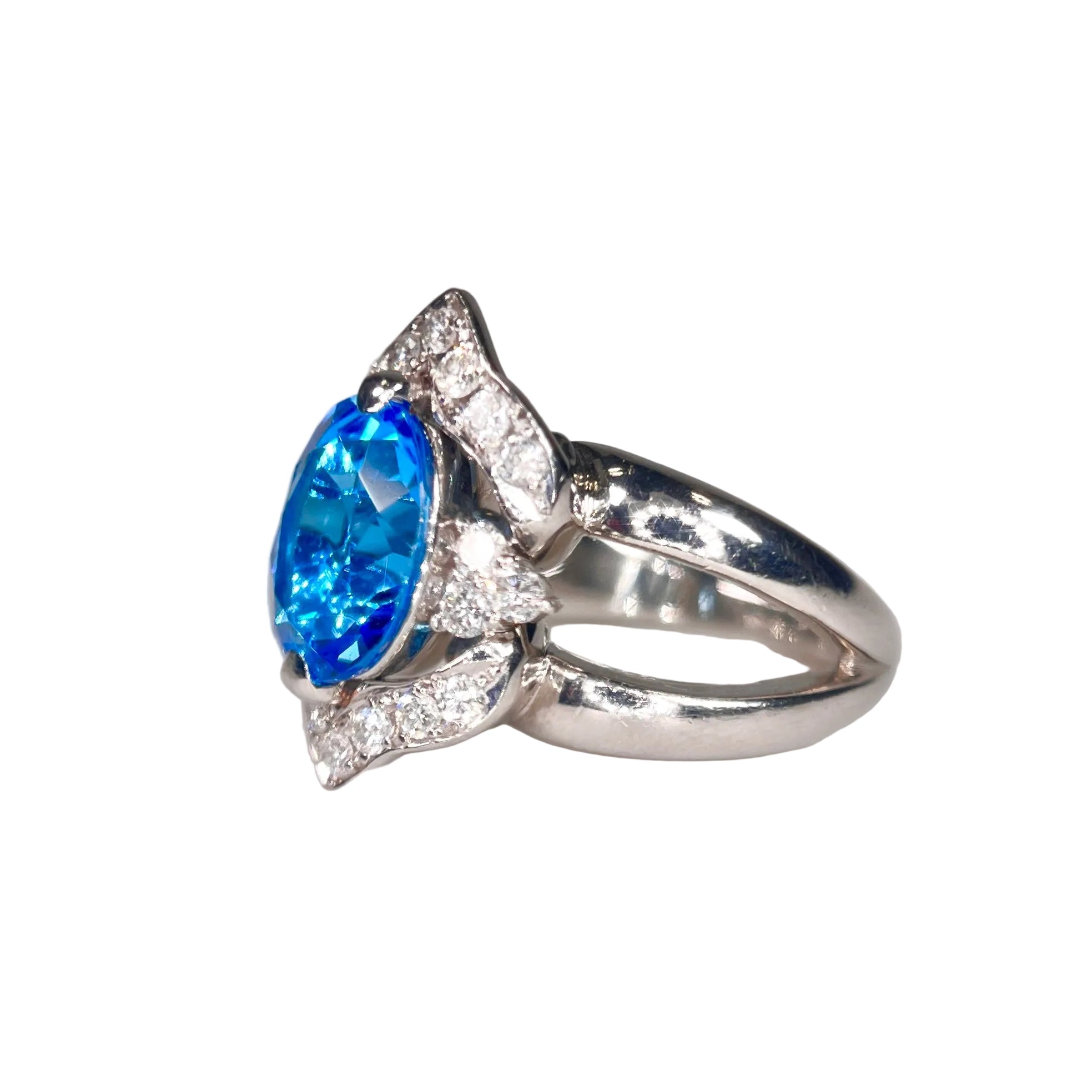 2601 Pt900 Topaz 4.08ct/D0.10ct 17.9g