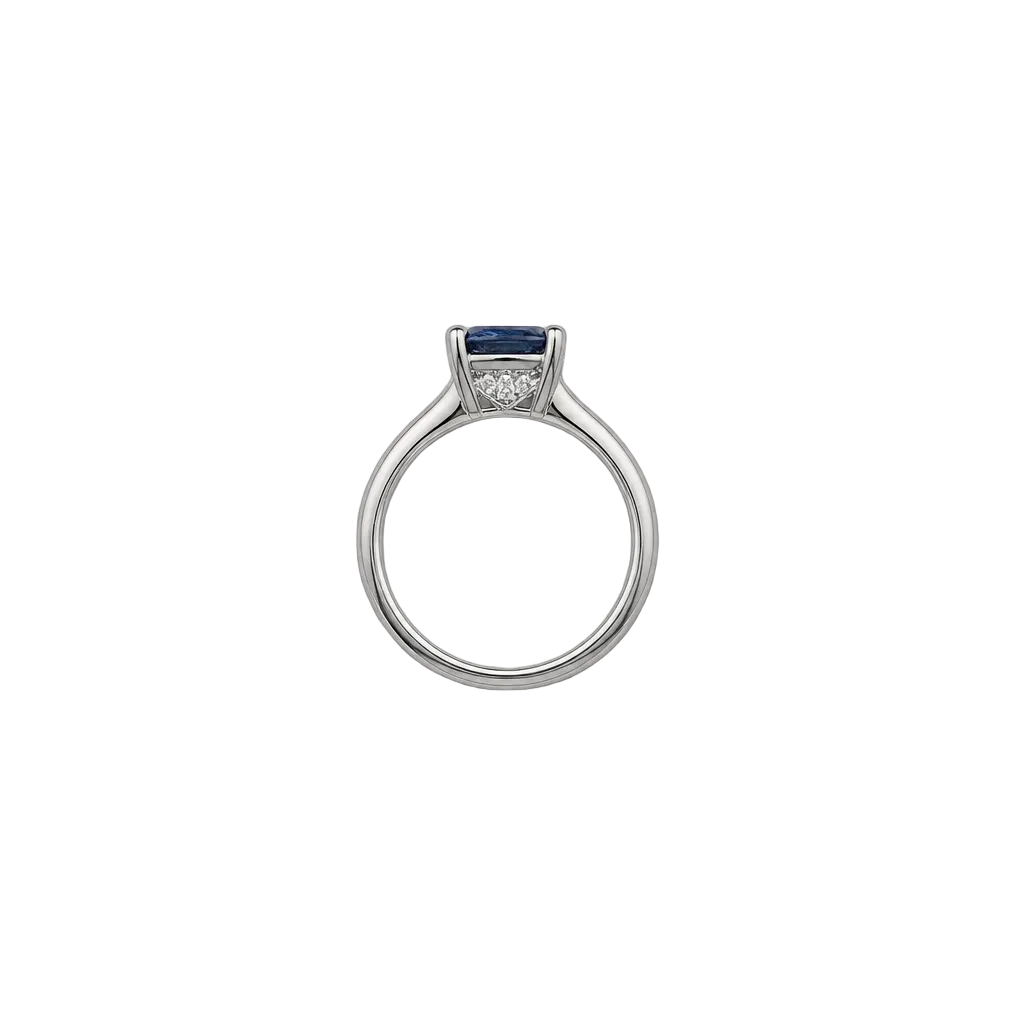 2607 secondhand Pt950 ring S 1.10ct D 0.15ct Total 5.5g