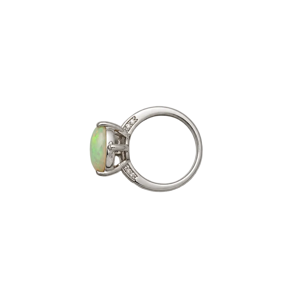 2607 secondhand Pt900 ring Opal 4.85ct D 0.50ct Total 10g