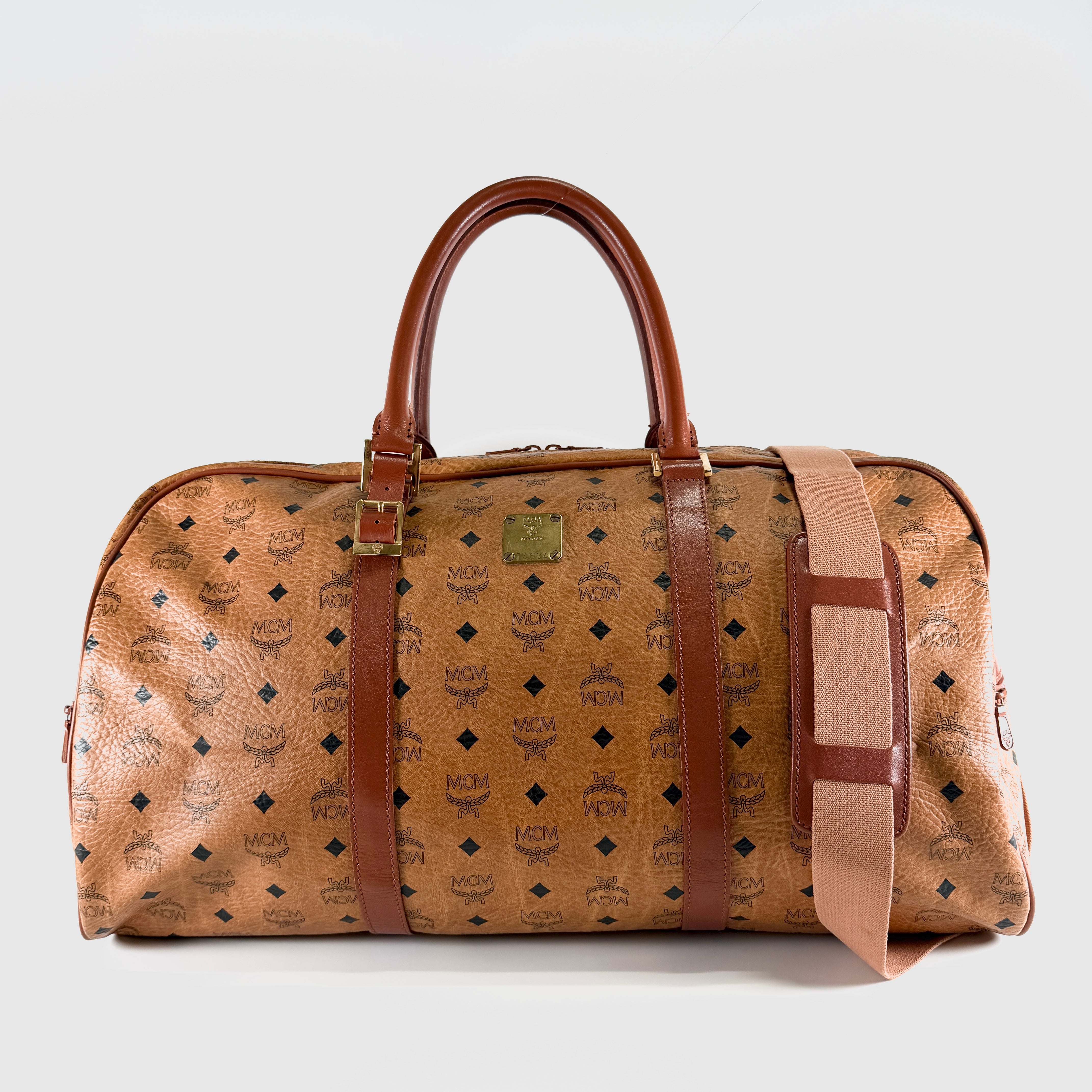 2606 secondhand MCM 2WAY Boston Camel