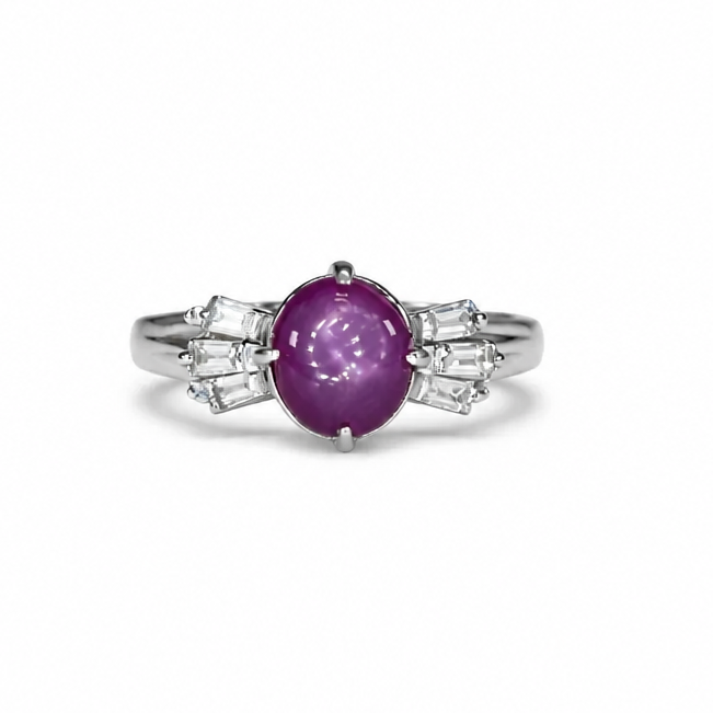 2606 secondhand Pt900 Star Ruby / Diamond 4.29ｇ