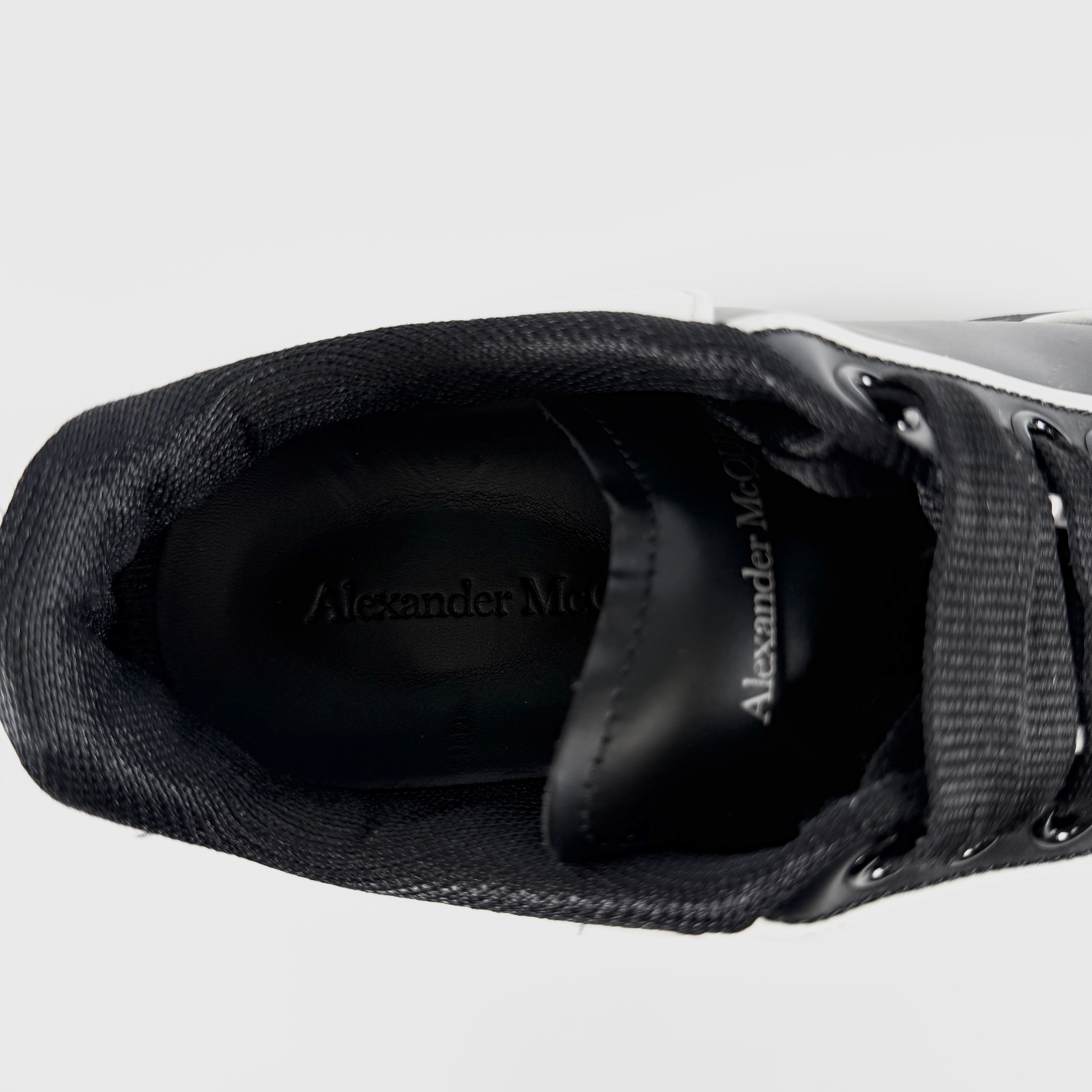 2605 secondhand Alexander McQueen Sun leather sneakers 39 unisex black × white 777300