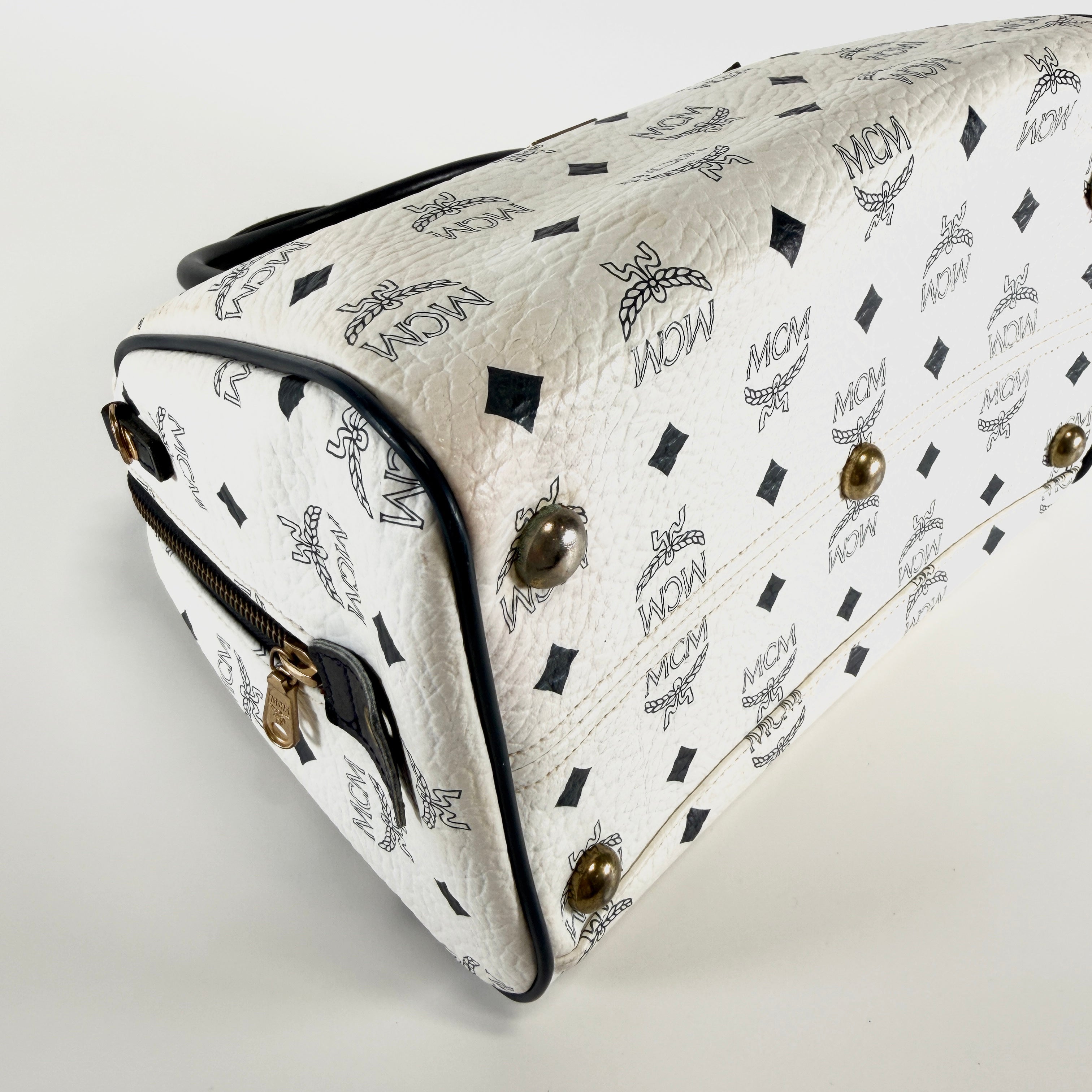 2607 secondhand MCM Visetos mini Boston bag