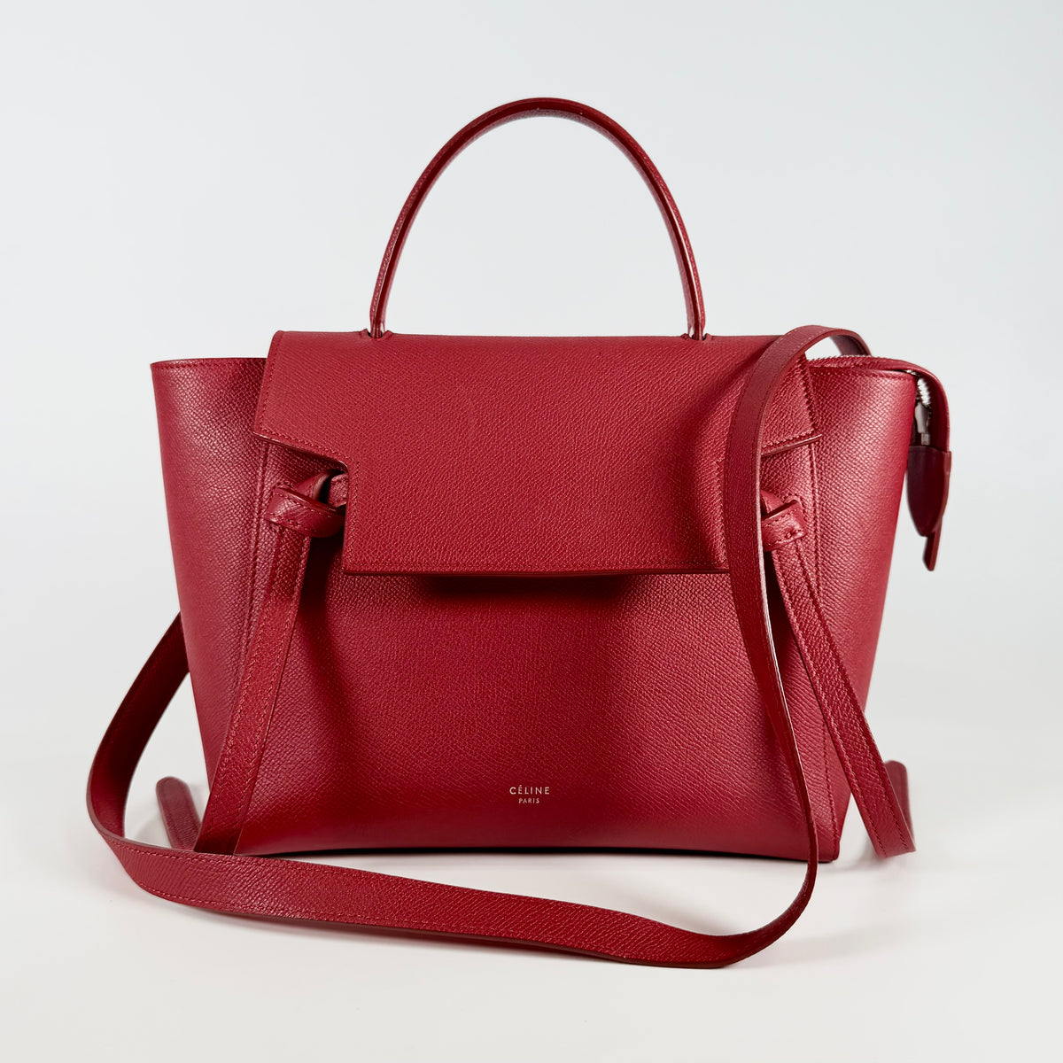 2608 secondhand CELINE belt back 2WAY Red leather