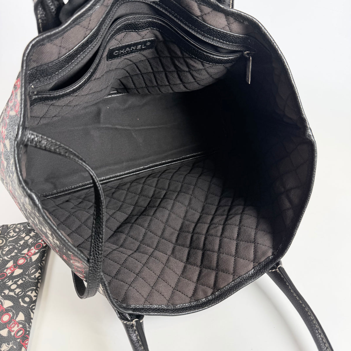 2607 secondhand CHANEL PVC Coco Travel Tote Bag black 11799821 pouch