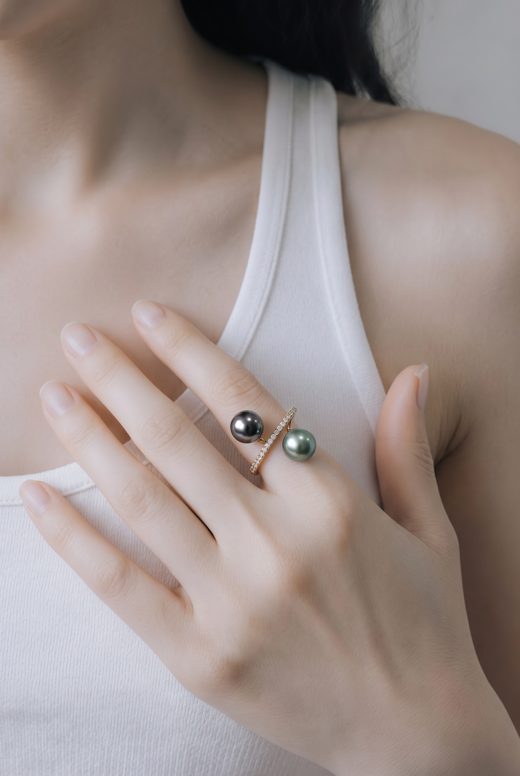2608 secondhand K18RG ring Pearl 10㎜/D0.29ct　6.8g