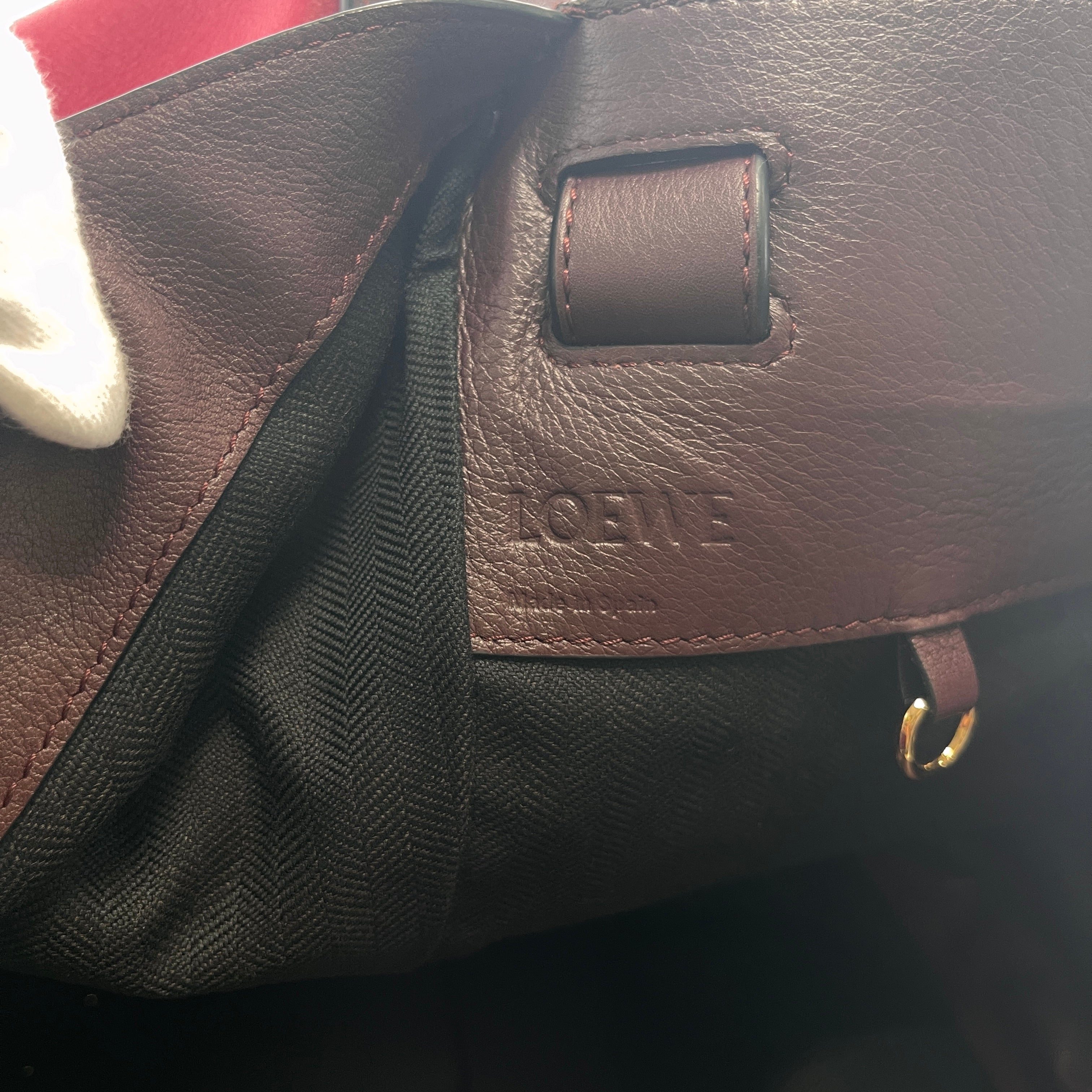 2606 secondhand LOEWE hammock Large leather 2WAY hand bag Bordeaux × Red