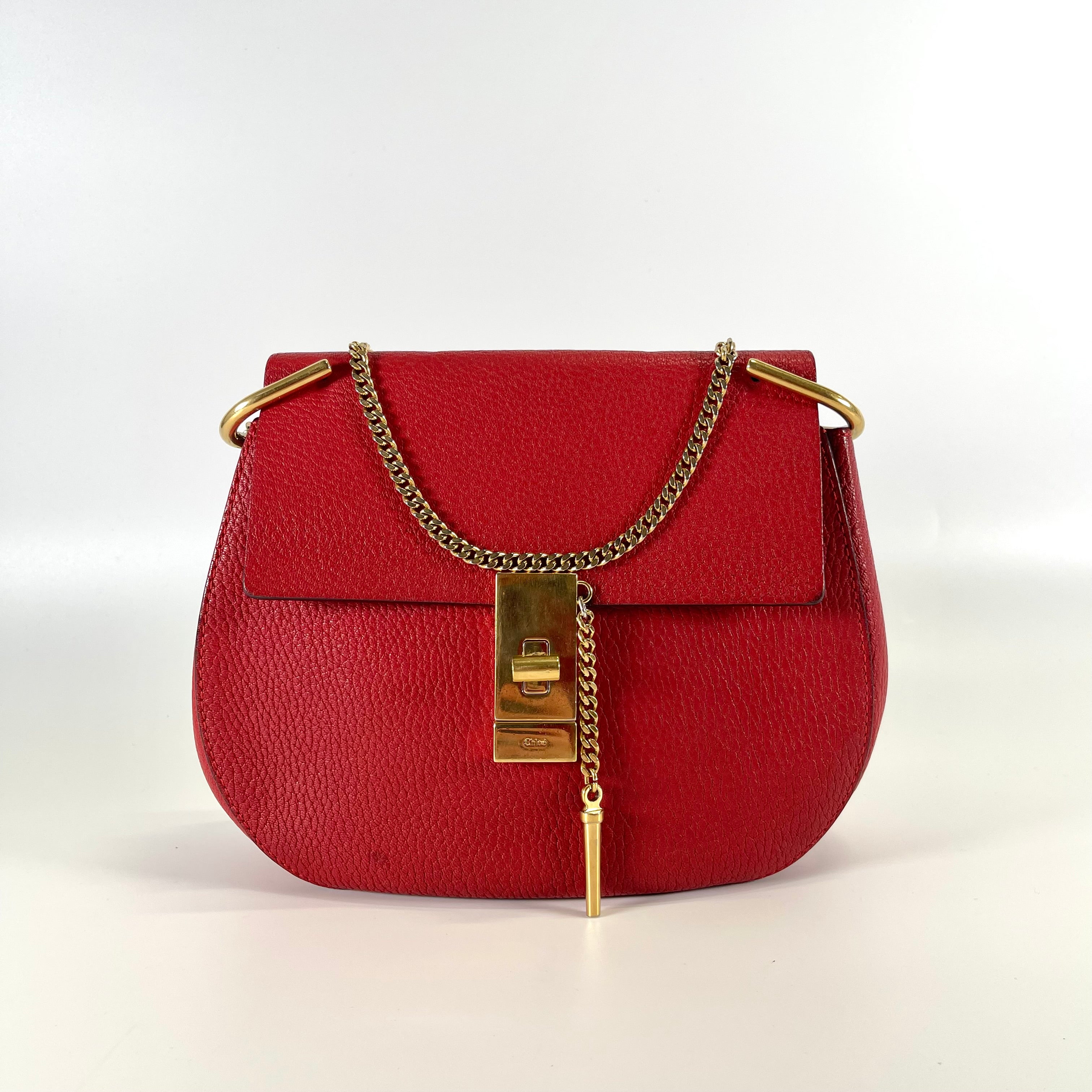 2512 secondhand  Chloe Kuro Drew Chain Shoulder Bag Red