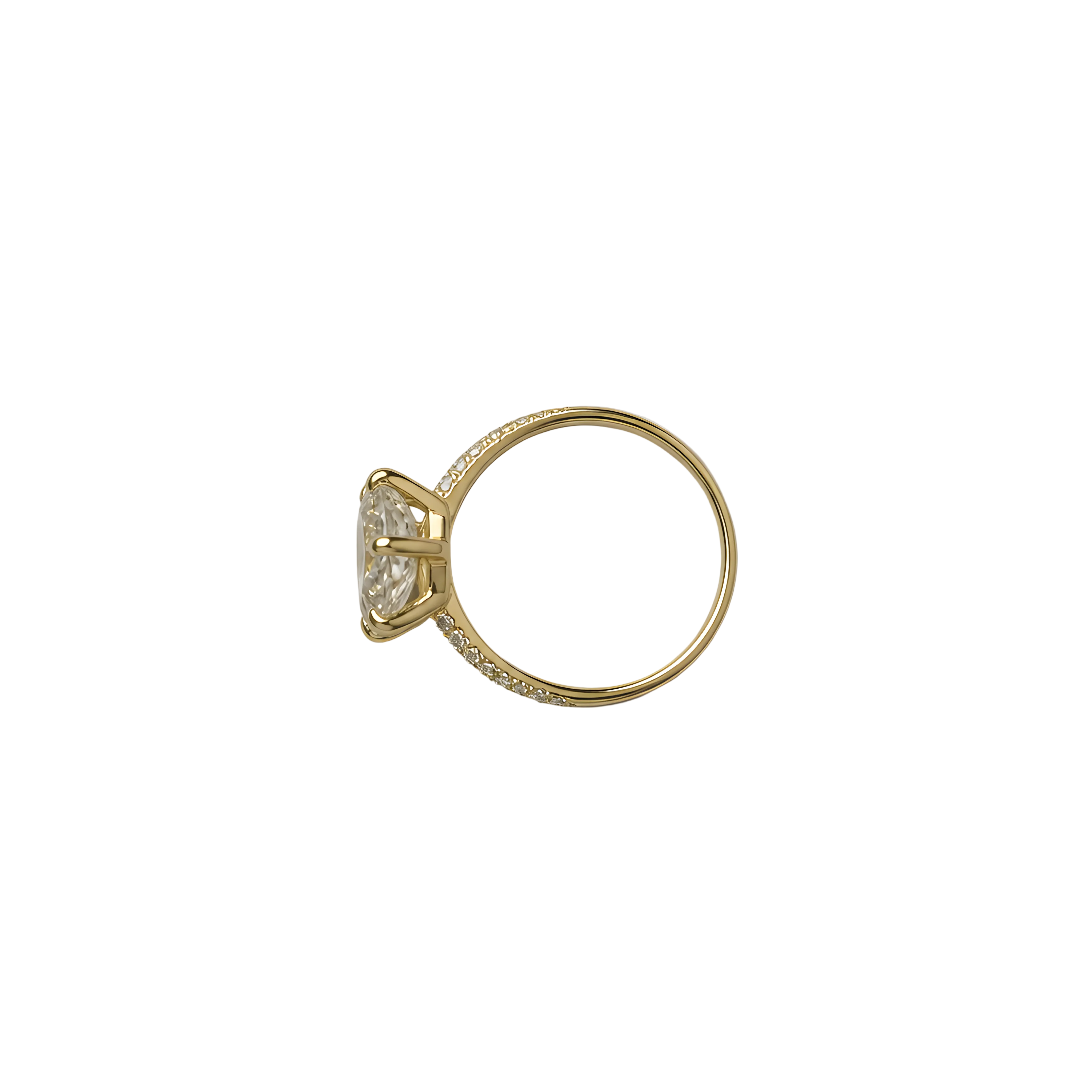 2608 secondhand K18YG ring D2.504/0.30ct Total 3.4g