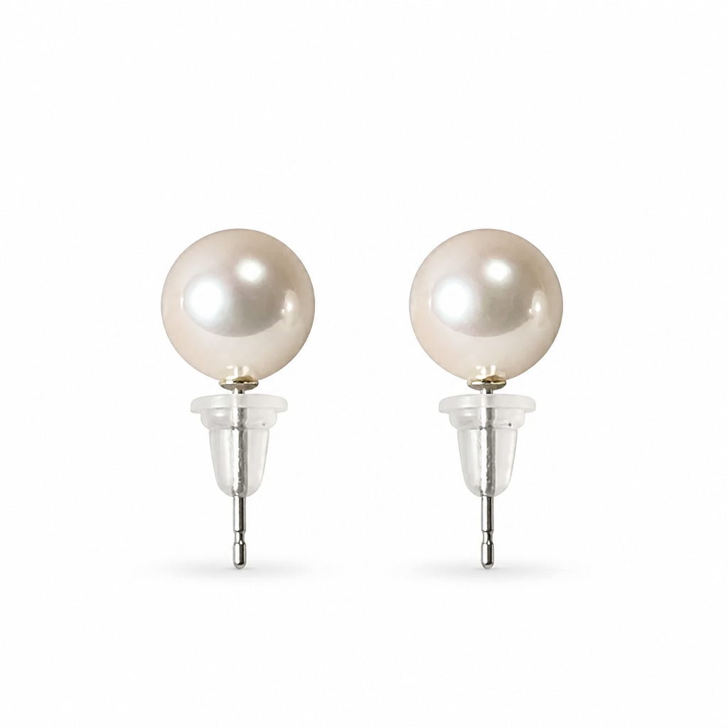 2608 secondhand Pt Akoya Pearl earrings 　8㎜