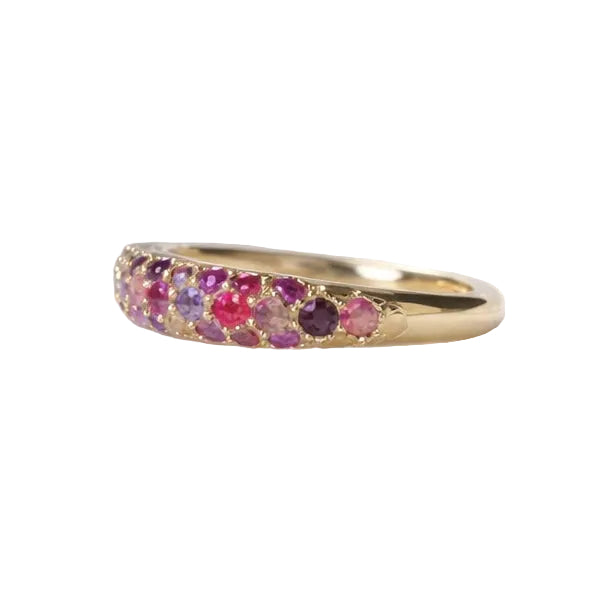 2605 secondhand K18 Multicolor Stone ring 3.6g #9