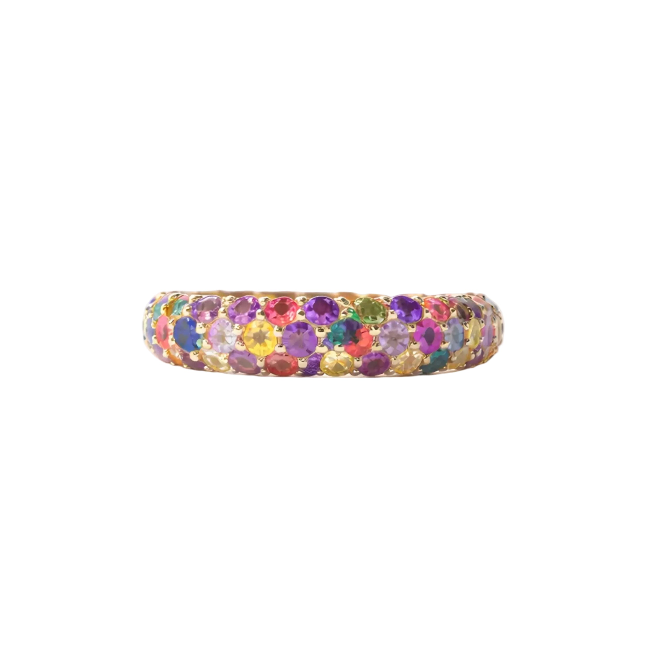 2605 secondhand K18 Multicolor Stone ring 3.6g #9