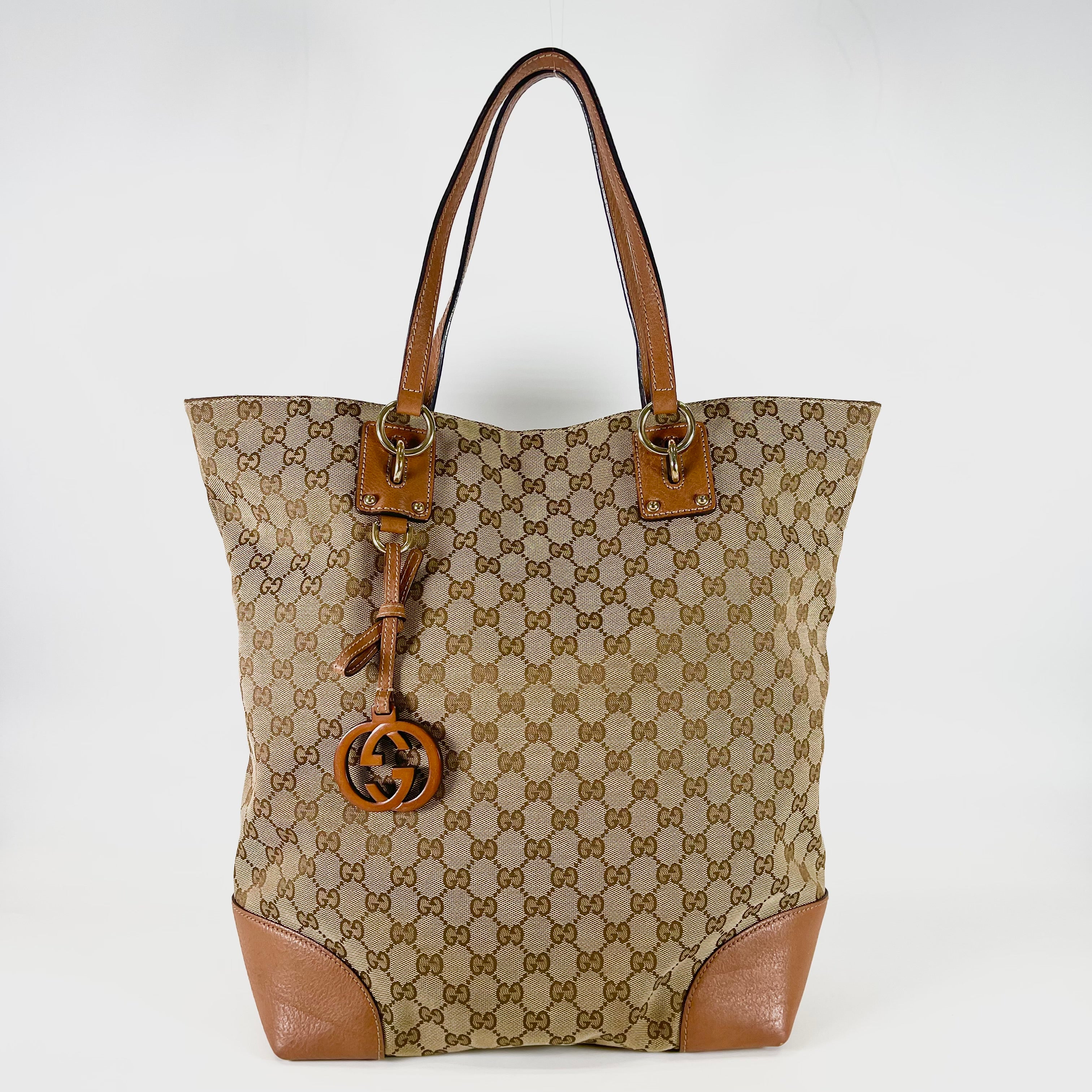 2605 secondhand GUCCI Tote Bag 247236 G canvas Light Brown